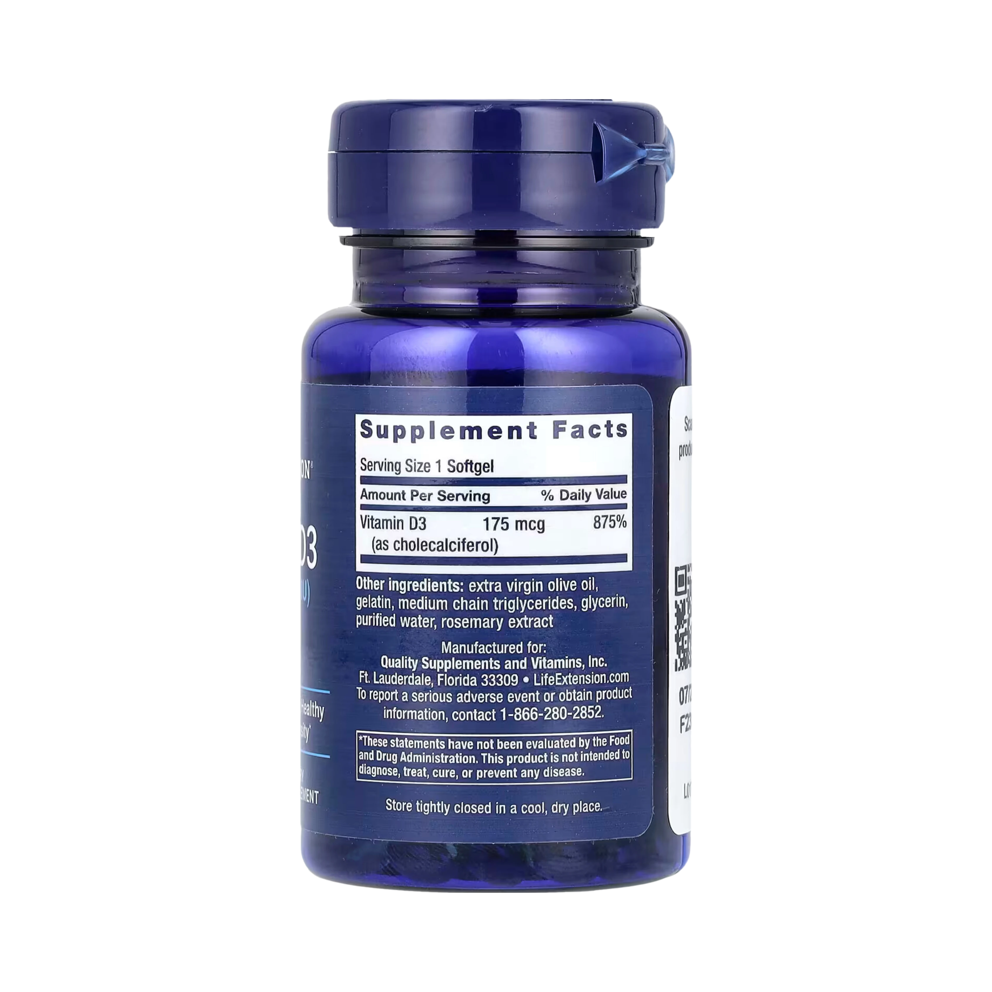 Life Extension - Vitamin D3, 175 mcg, 60 Softgels