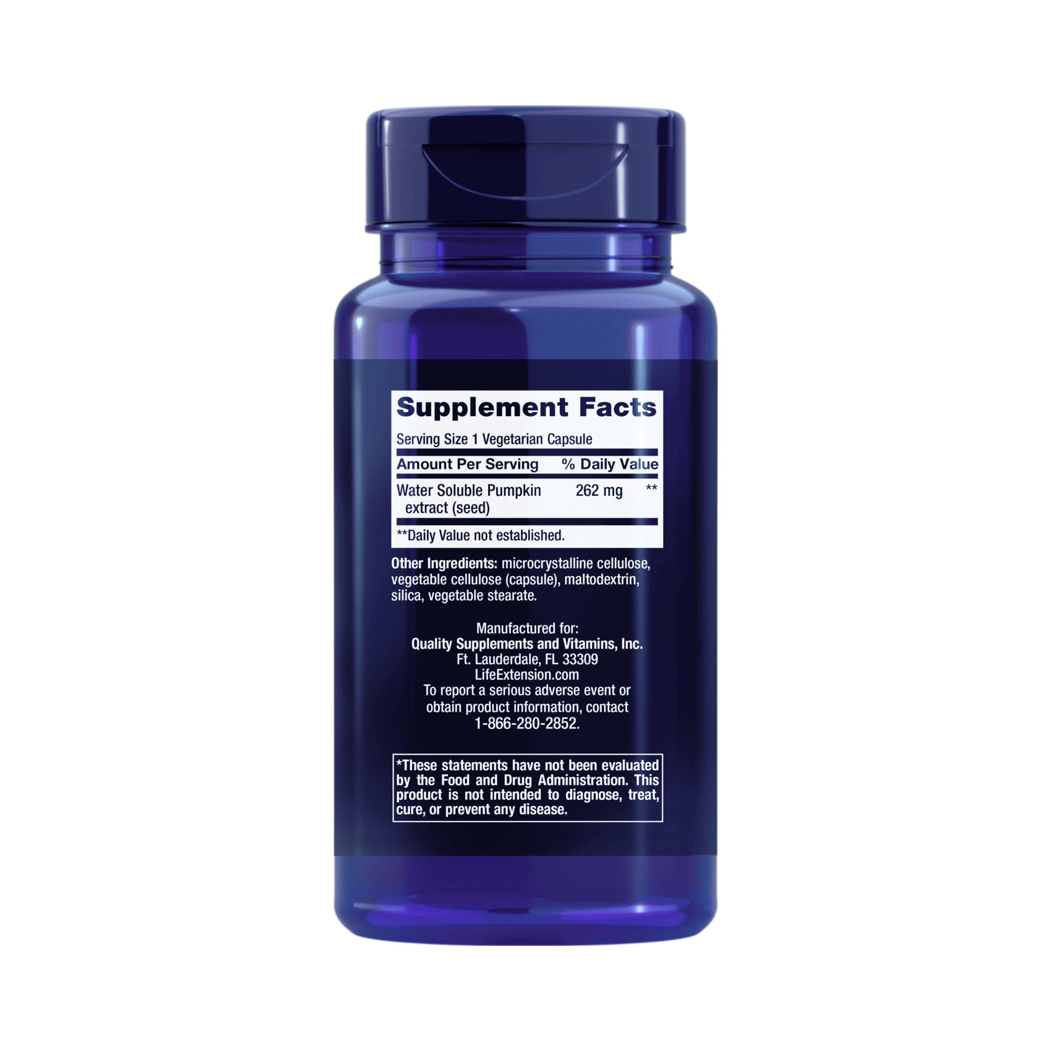 Life Extension, Water-Soluble Pumpkin Seed Extract