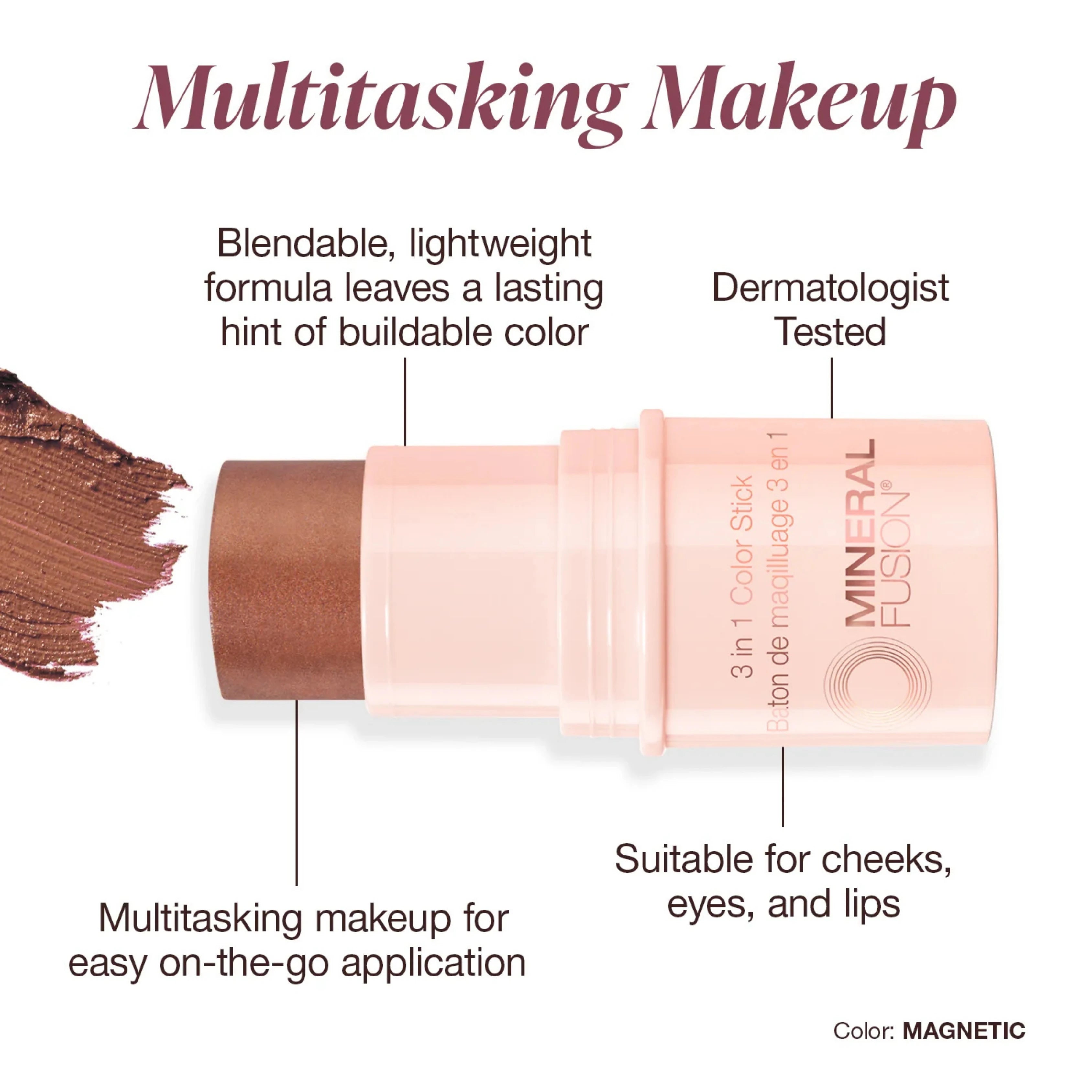Mineral Fusion, 3-In-1 Color Stick, Magnetic