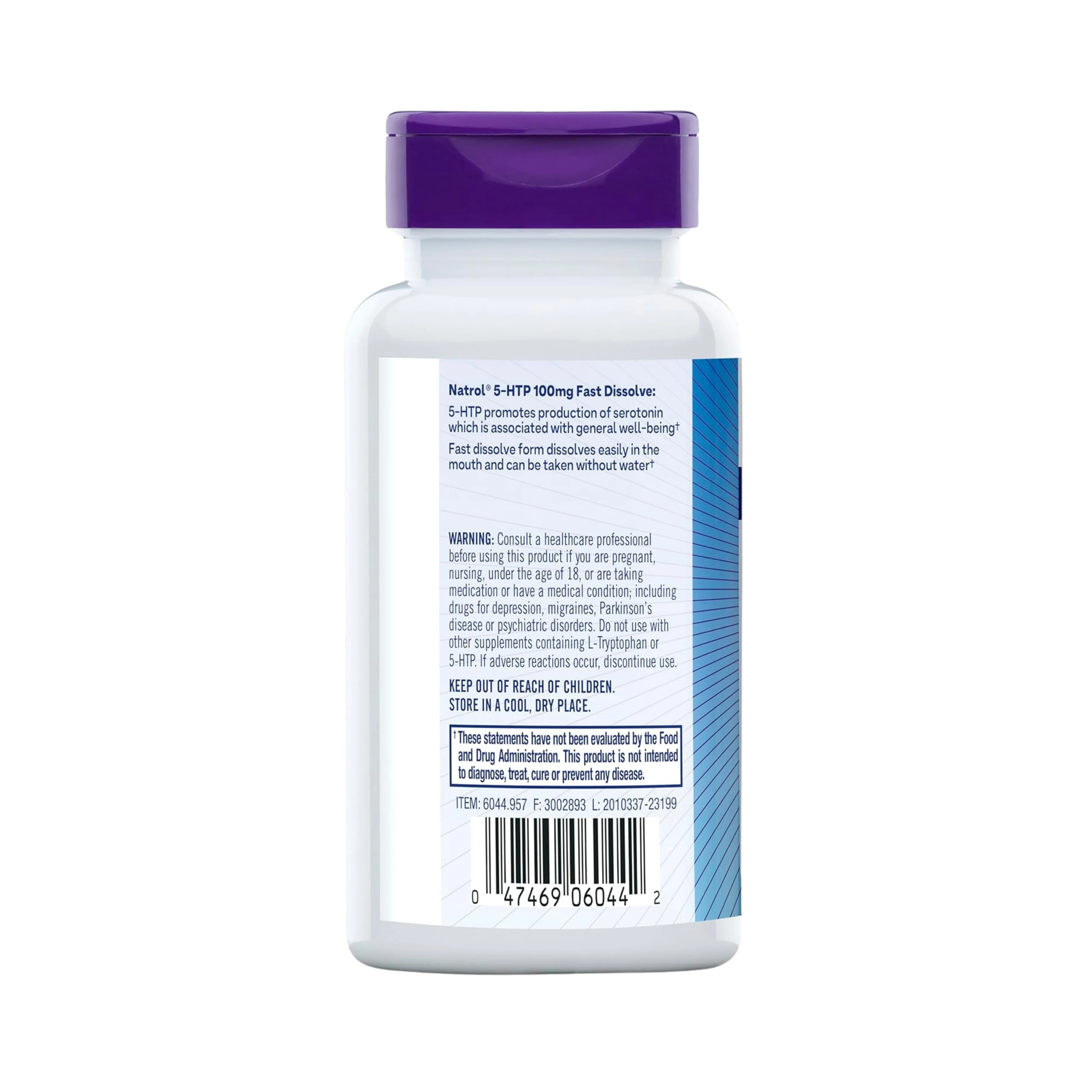 Natrol, 5-HTP, Fast Dissolve, Extra Strength, Wild Berry , 100 mg, 30 Tablets