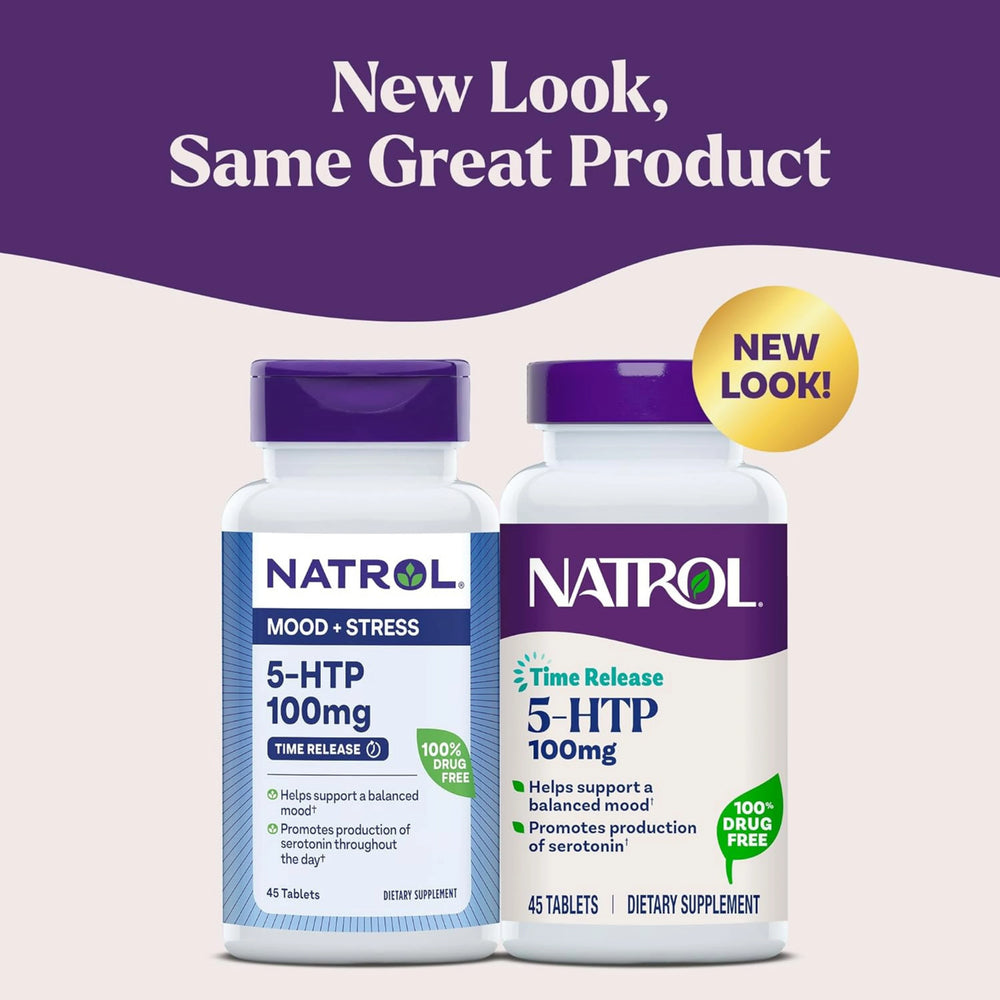 Natrol, 5-HTP, Time Release, 100 mg, 45 Tablets