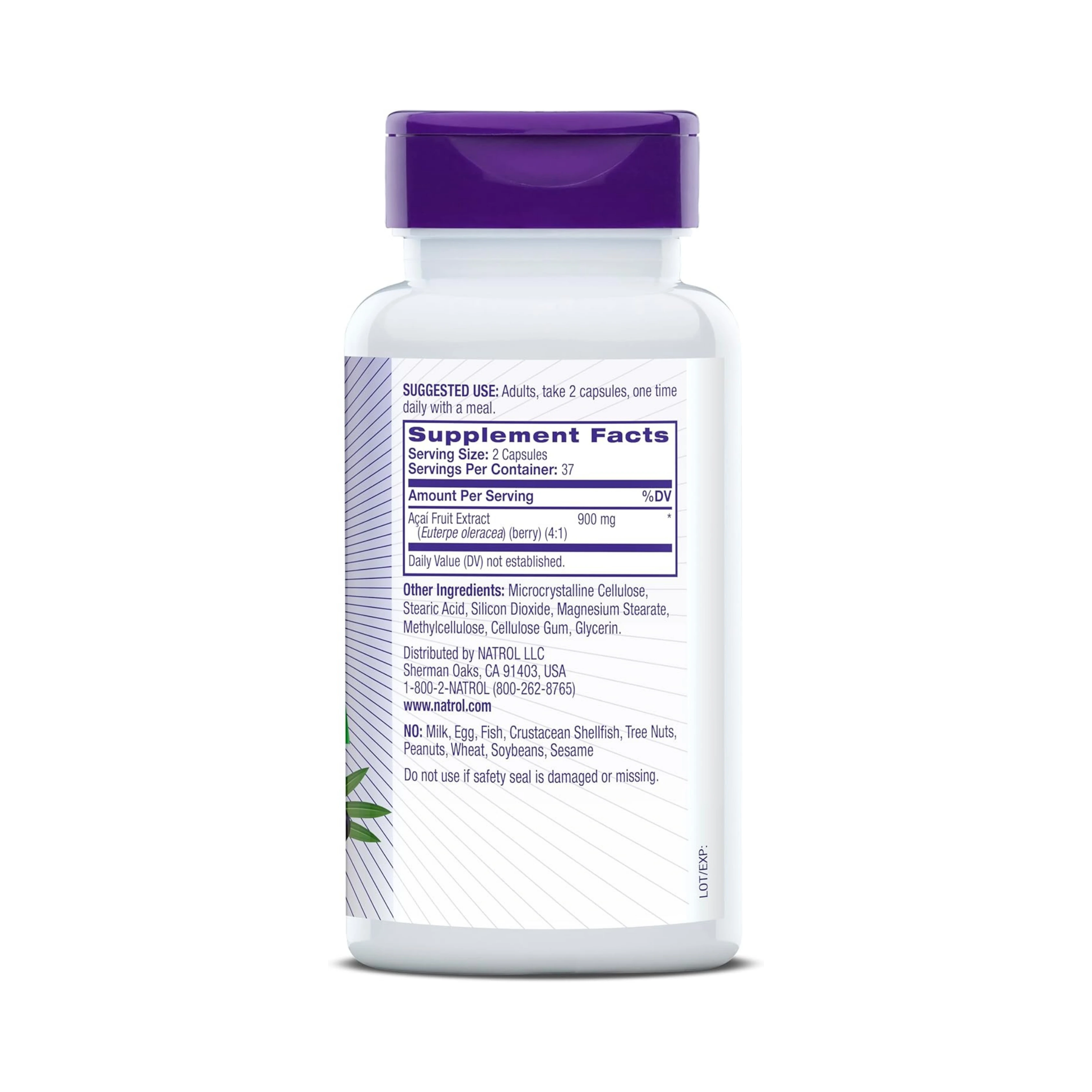 Natrol, Acai 900 mg, 75 Vegetarian Capsules