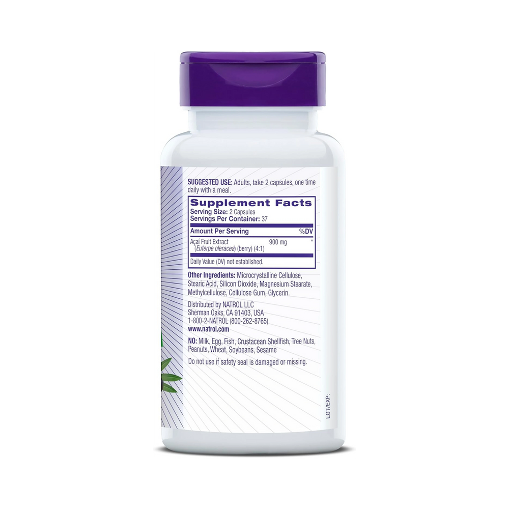 Natrol, Acai 900 mg, 75 Vegetarian Capsules