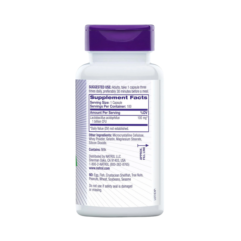 Natrol, Acidophilus Probiotic, Maintains a Healthy Digestive, 100 Capsules