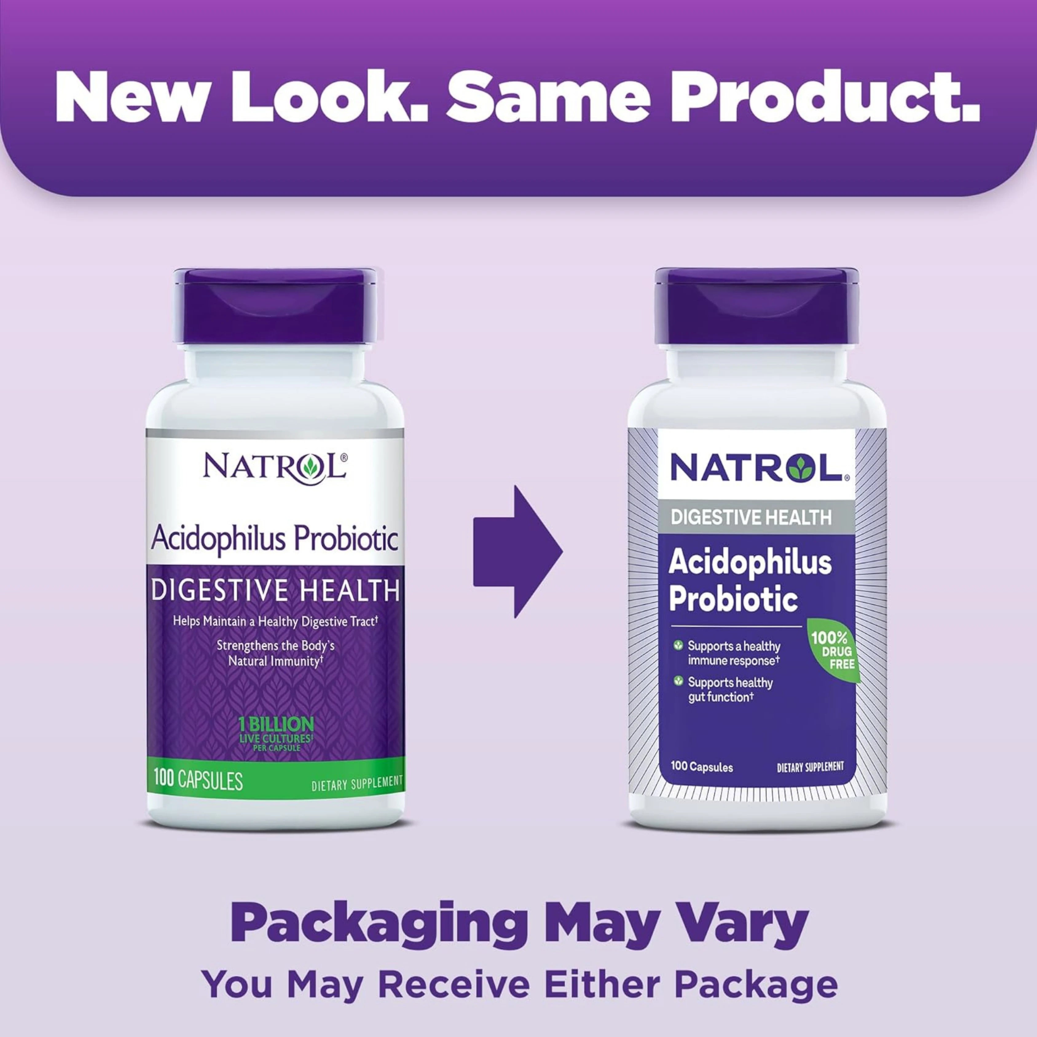 Natrol, Acidophilus Probiotic, Maintains a Healthy Digestive, 100 Capsules