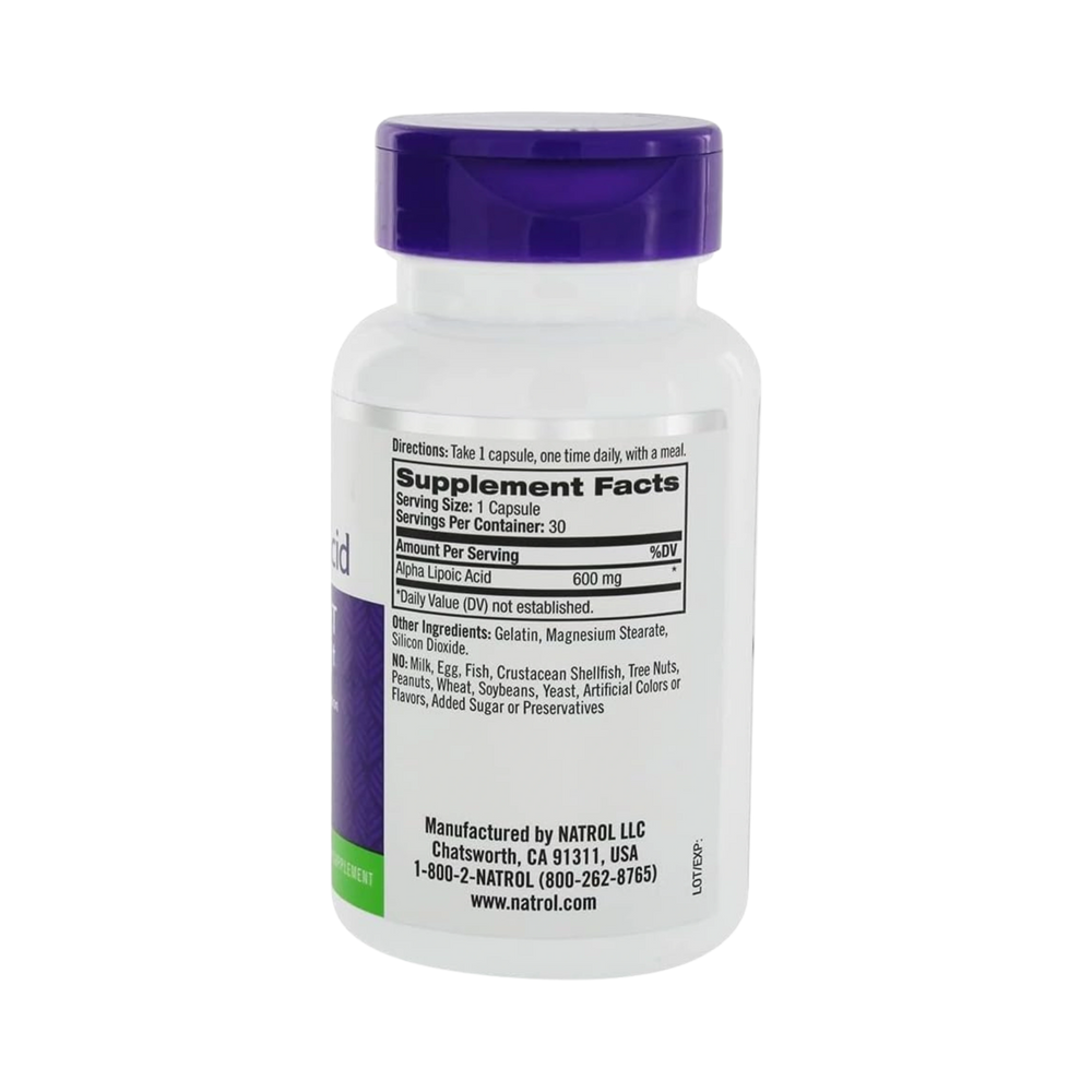 Natrol, Alpha Lipoic Acid, 600 mg, 30 Capsules
