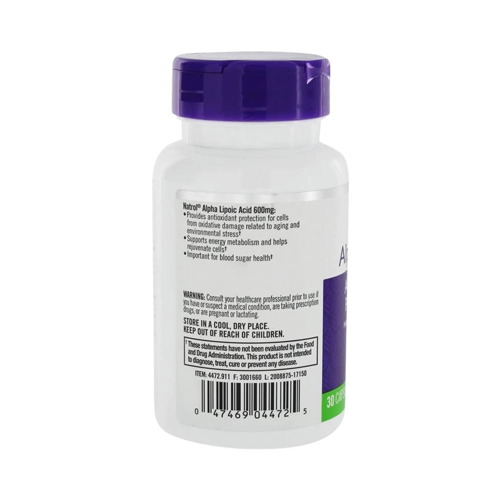 Natrol, Alpha Lipoic Acid, 600 mg, 30 Capsules