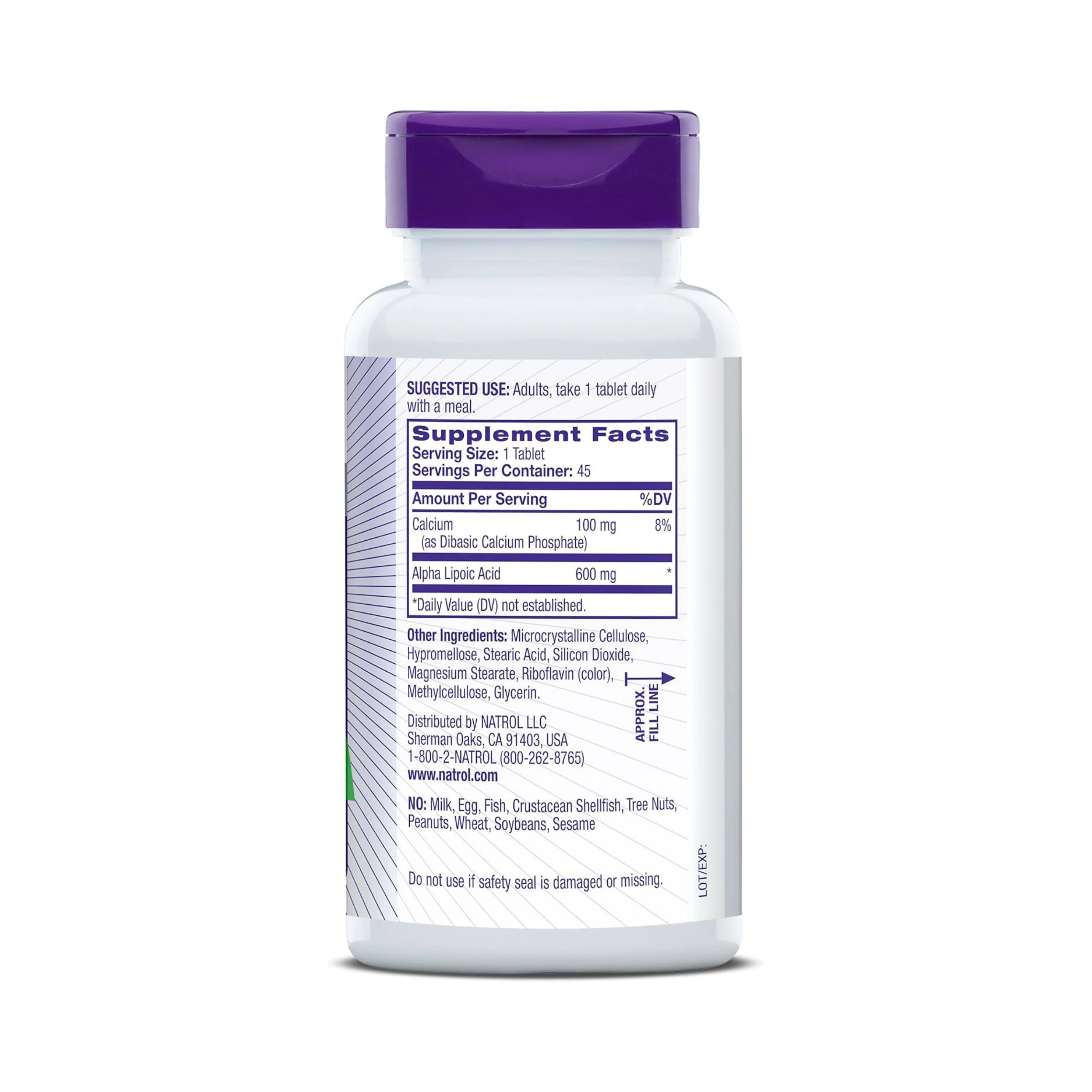 Natrol, Alpha Lipoic Acid, Time Release, 600 mg, 45 Tablets