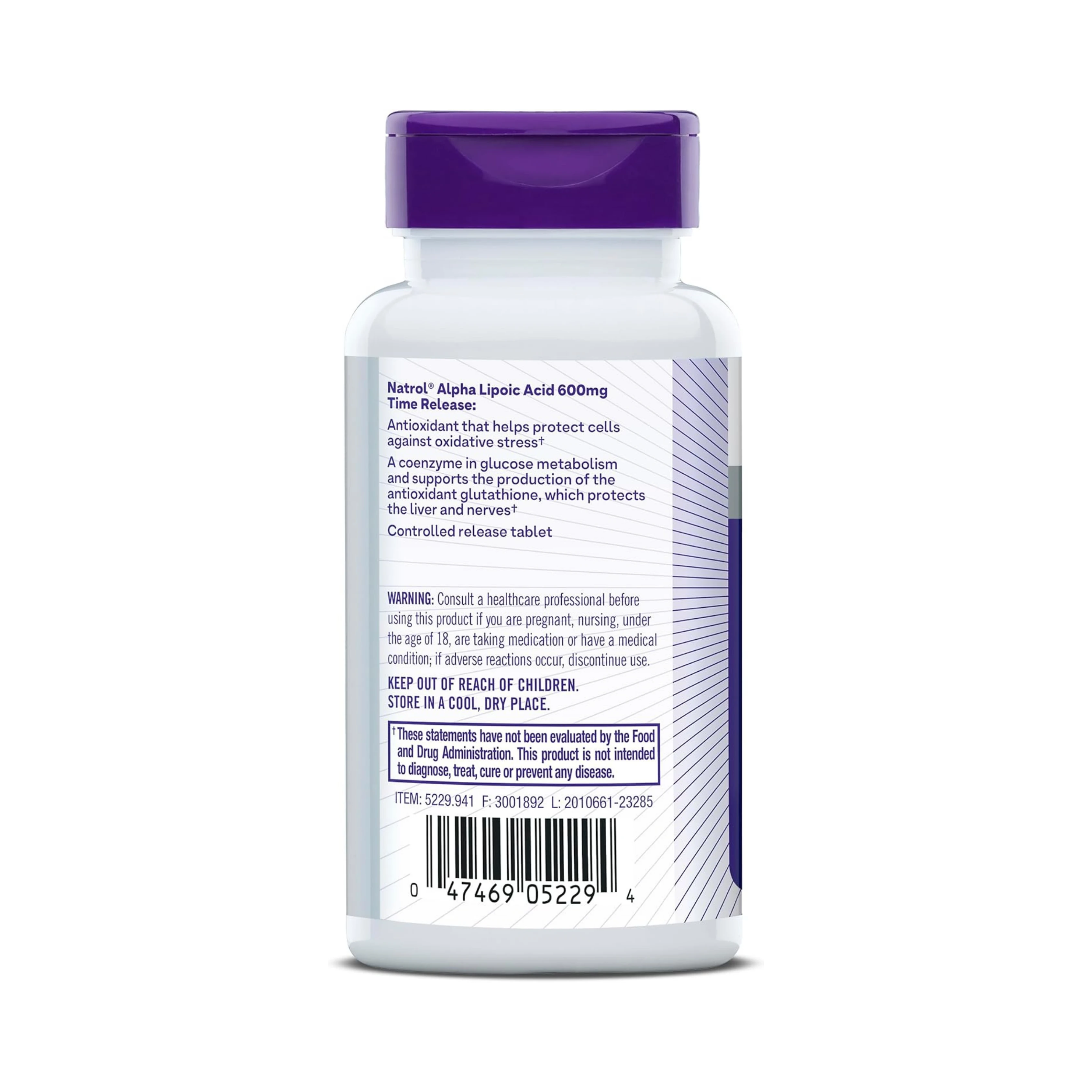 Natrol, Alpha Lipoic Acid, Time Release, 600 mg, 45 Tablets