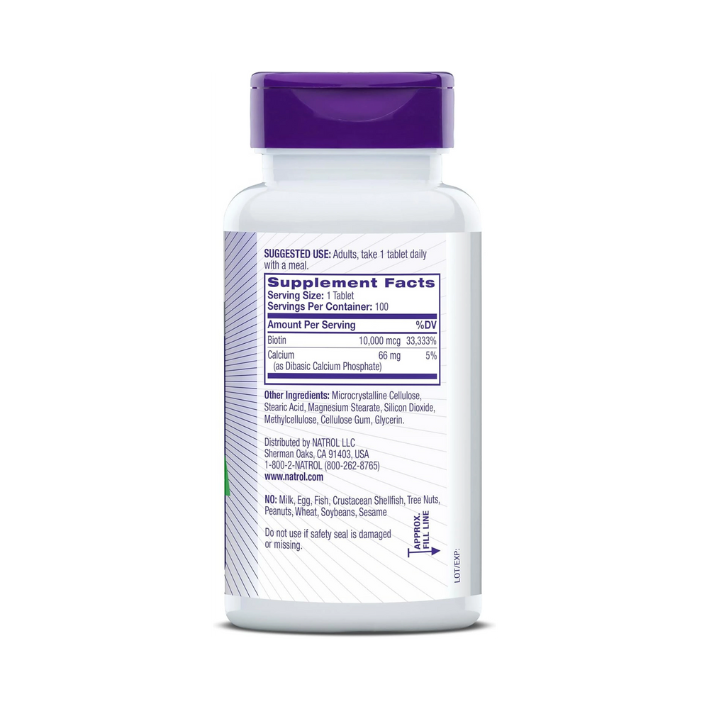 Natrol, Beauty Biotin, 10,000mcg, 100 Tablets