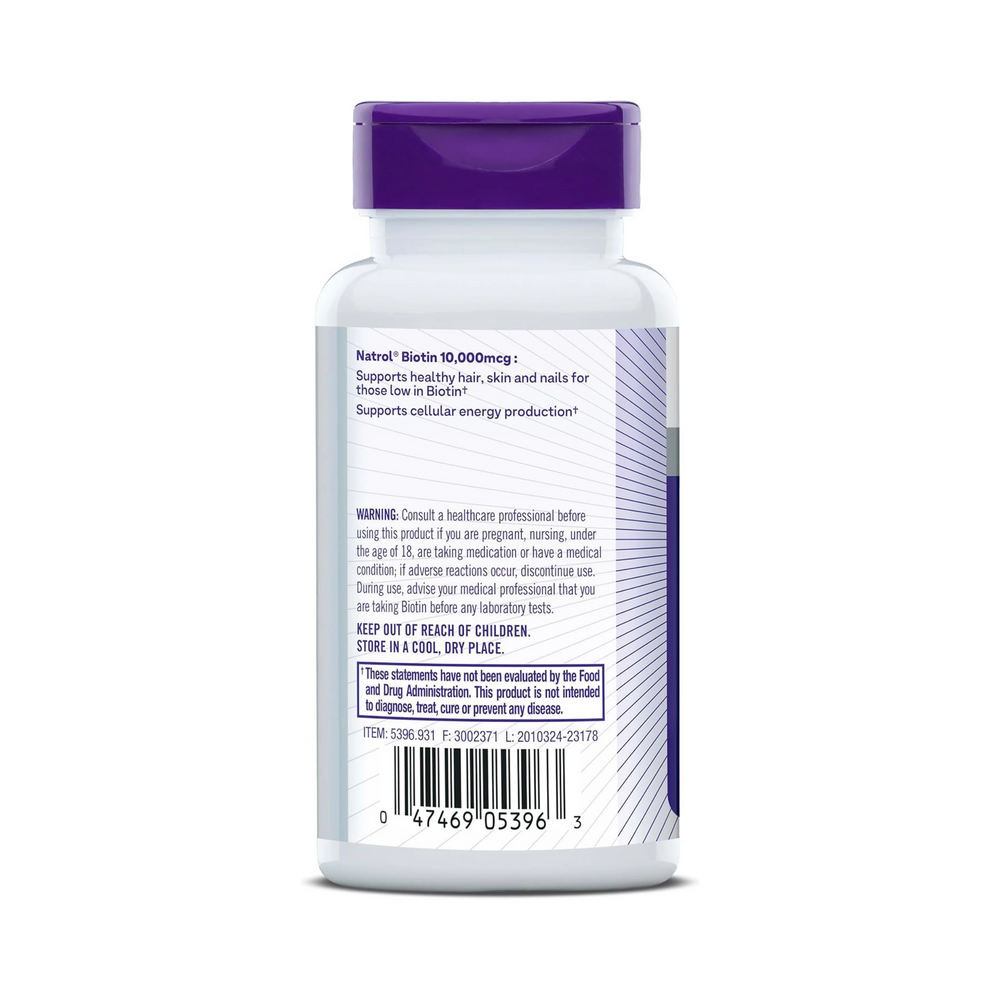 Natrol, Beauty Biotin, 10,000mcg, 100 Tablets