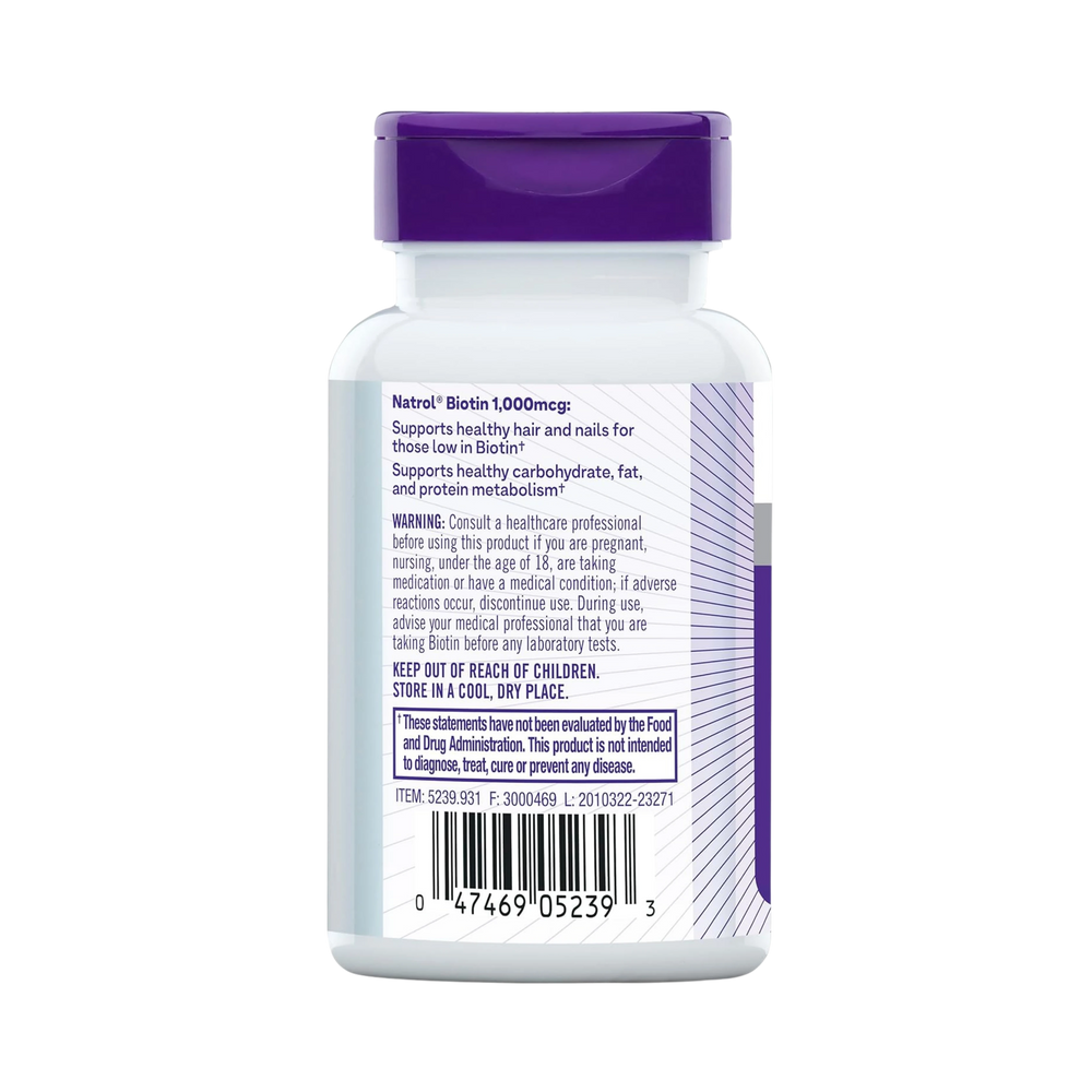 Natrol, Biotin, 100 Tablets