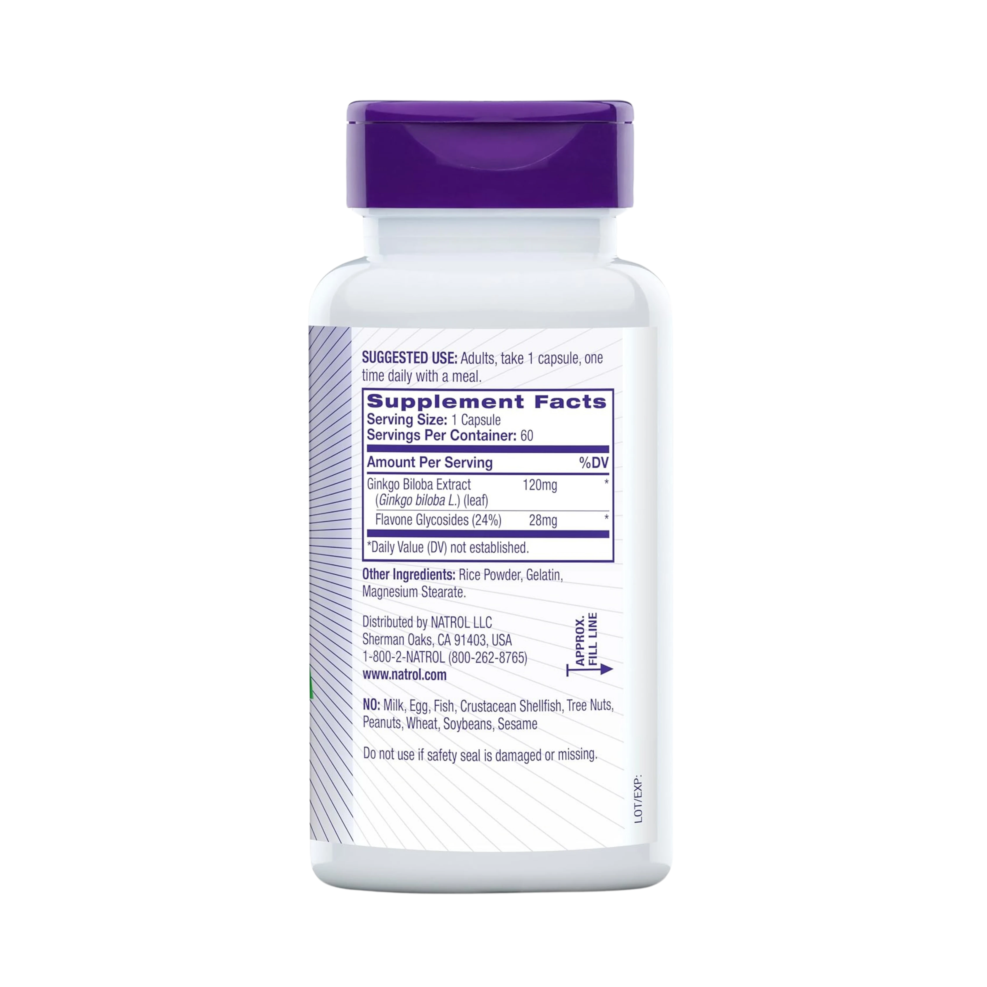 Natrol, Brain Health, Ginkgo Biloba, 120mg,  60 Capsules