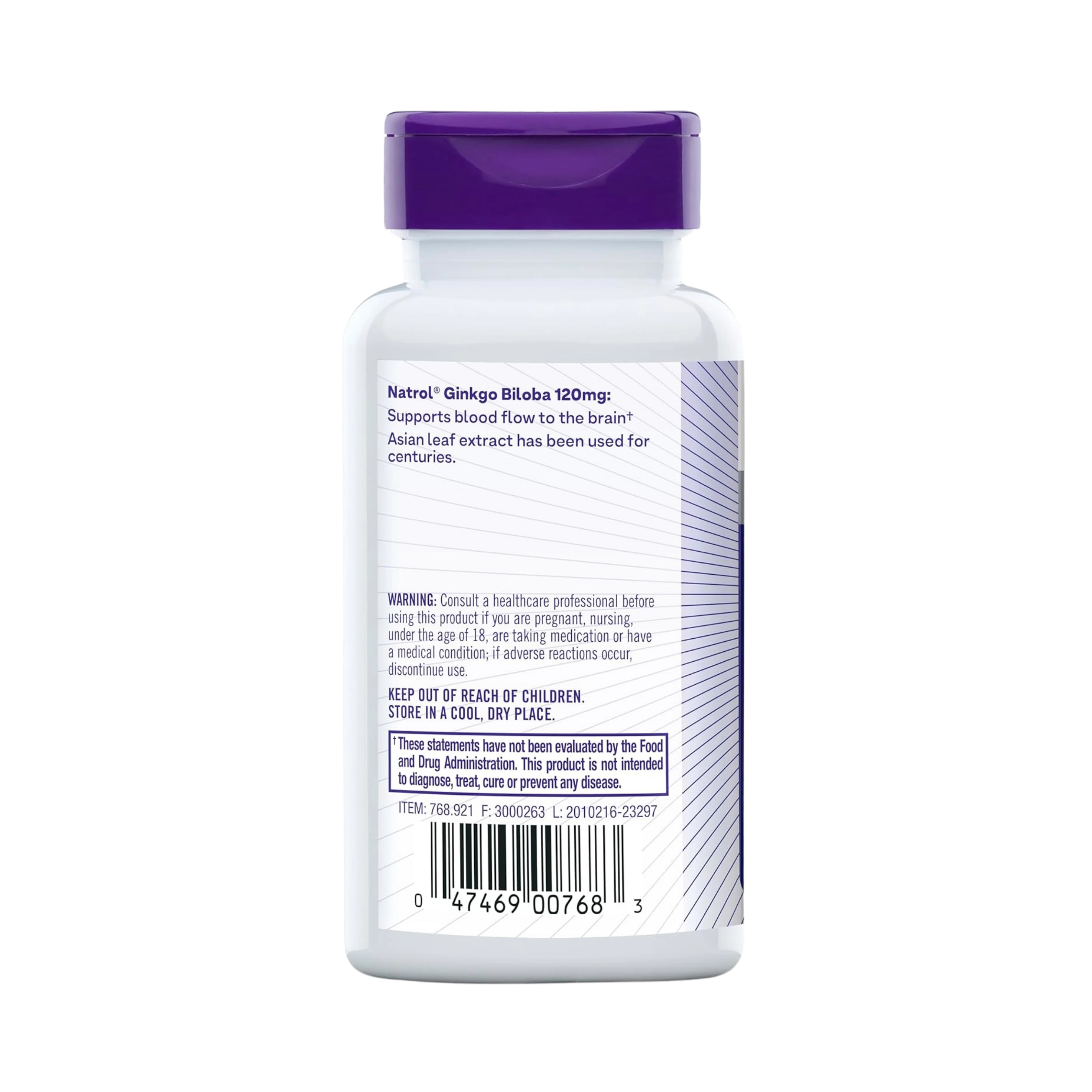 Natrol, Brain Health, Ginkgo Biloba, 120mg,  60 Capsules