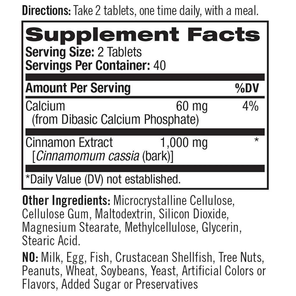 Natrol, Cinnamon Extract, 1,000 mg, 80 Tablets