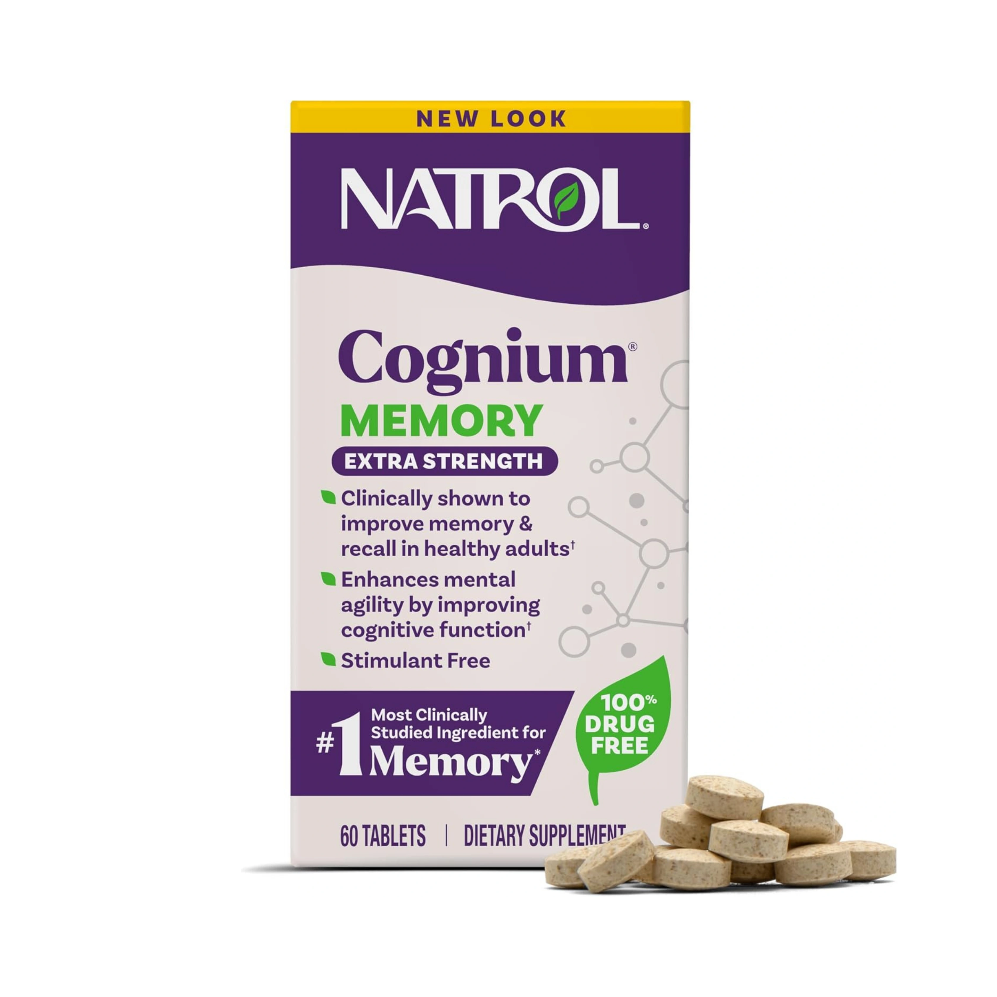 Natrol, Cognium Memory, Extra Strength, 400 mg, 60 Tablets