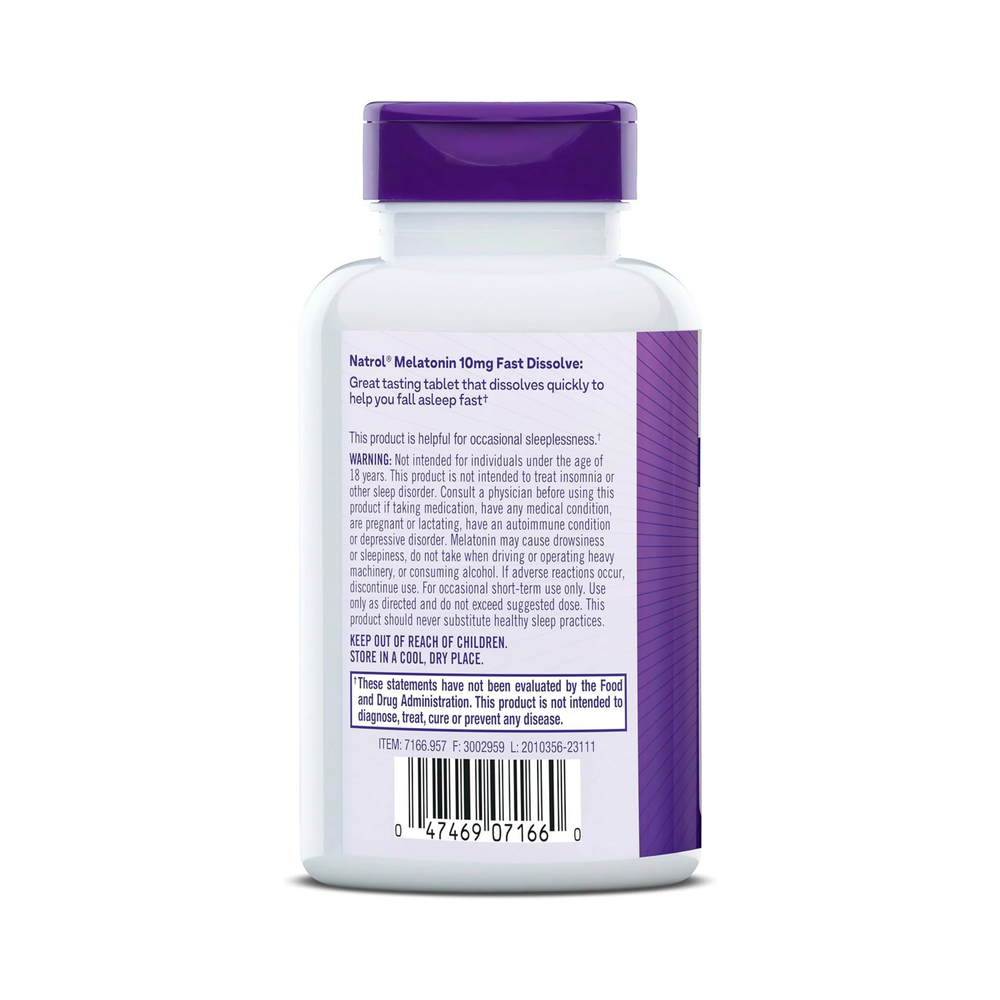 Natrol, Fast Dissolve Melatonin, 10 mg, 100 Tablets