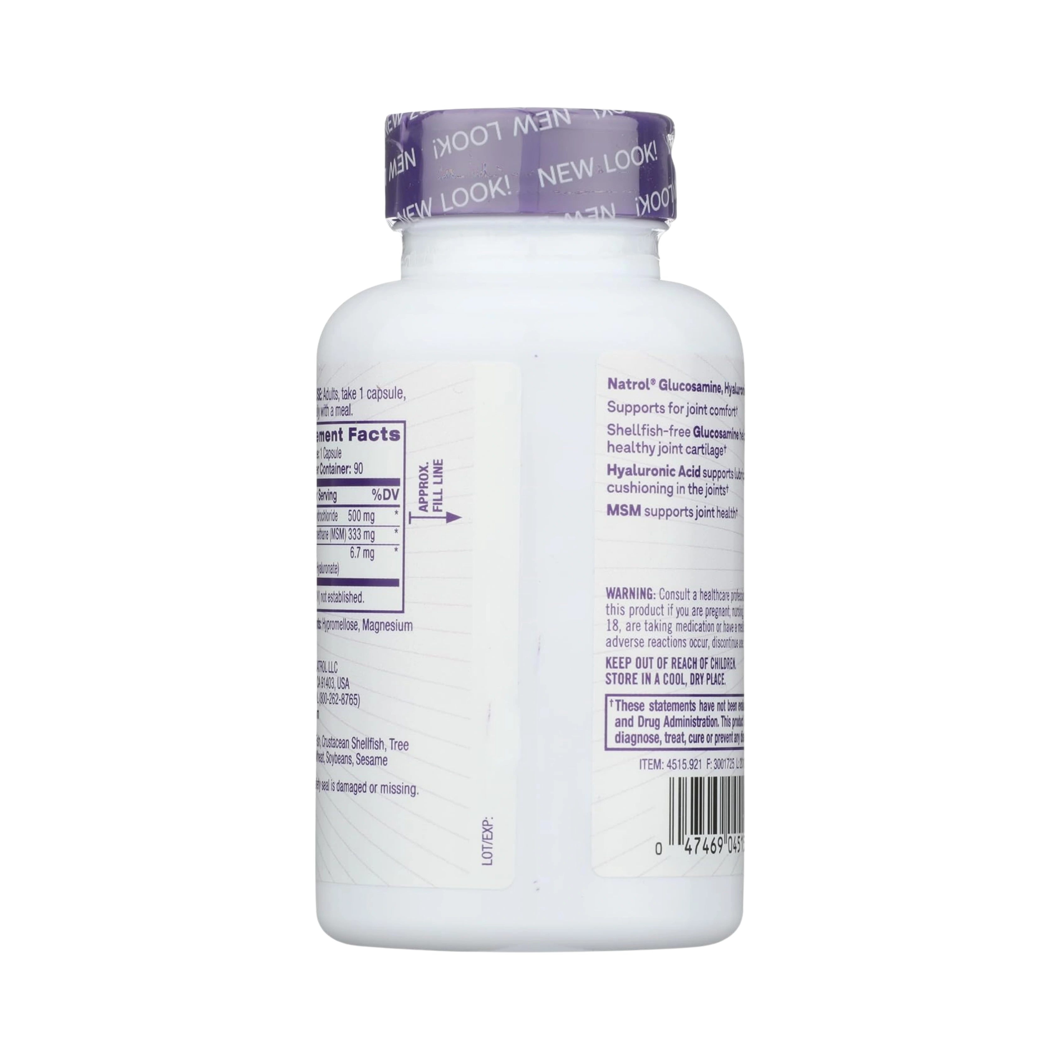 Natrol, Glucosamine, Hyaluronic Acid & MSM, 90 Capsules