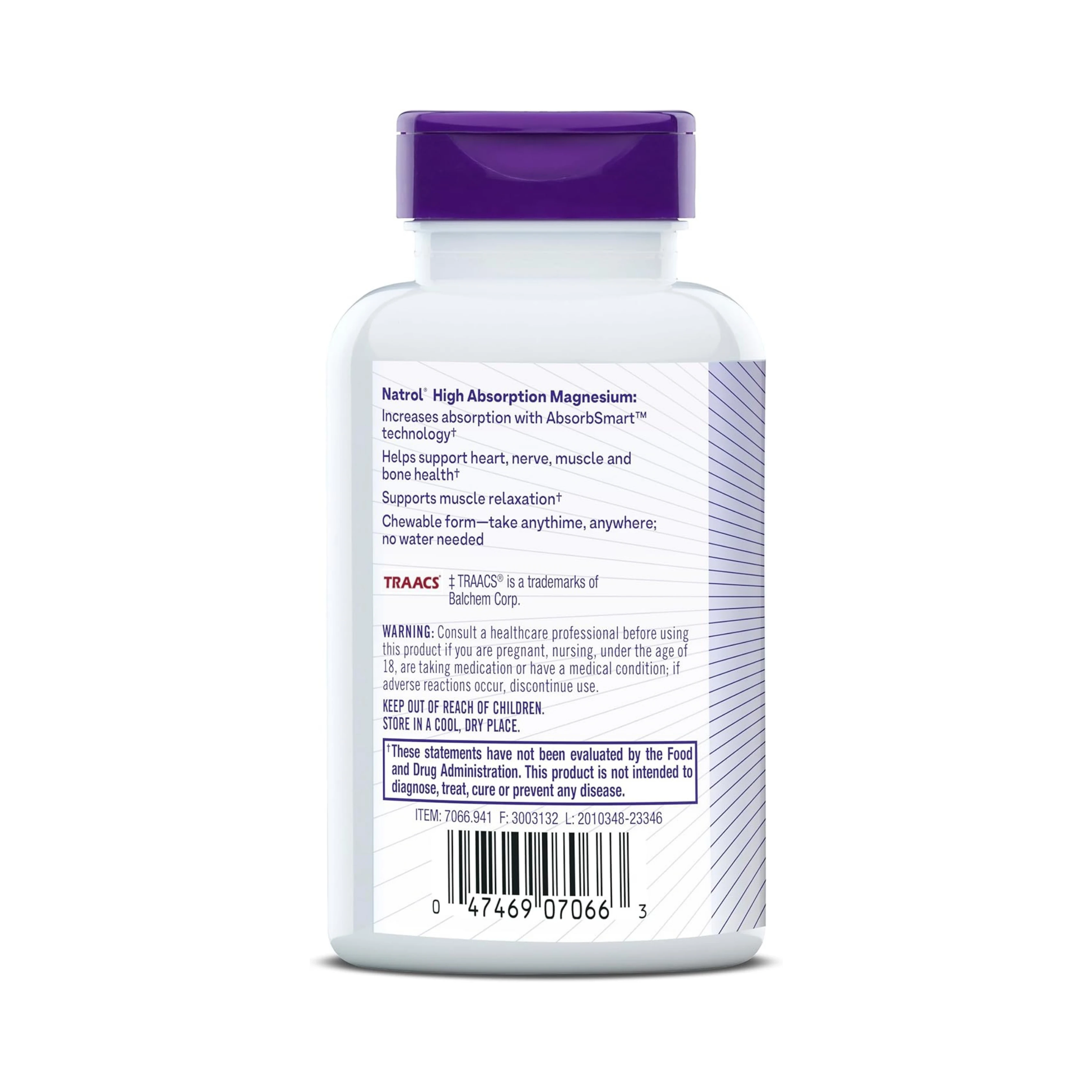 Natrol,  High Absorption Magnesium, 60 Chewable Tablets