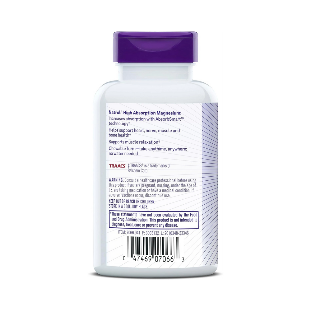 Natrol,  High Absorption Magnesium, 60 Chewable Tablets