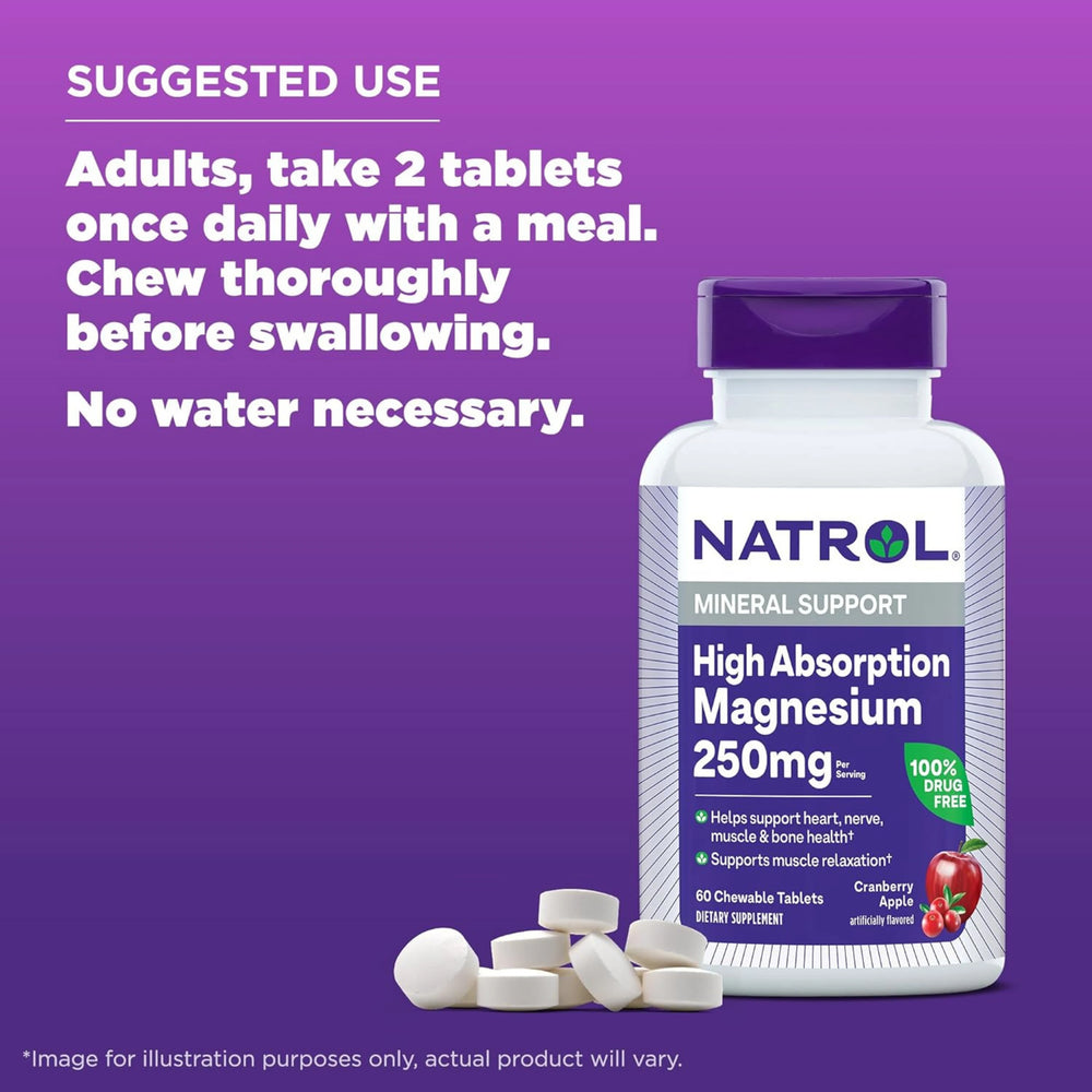 Natrol,  High Absorption Magnesium, 60 Chewable Tablets