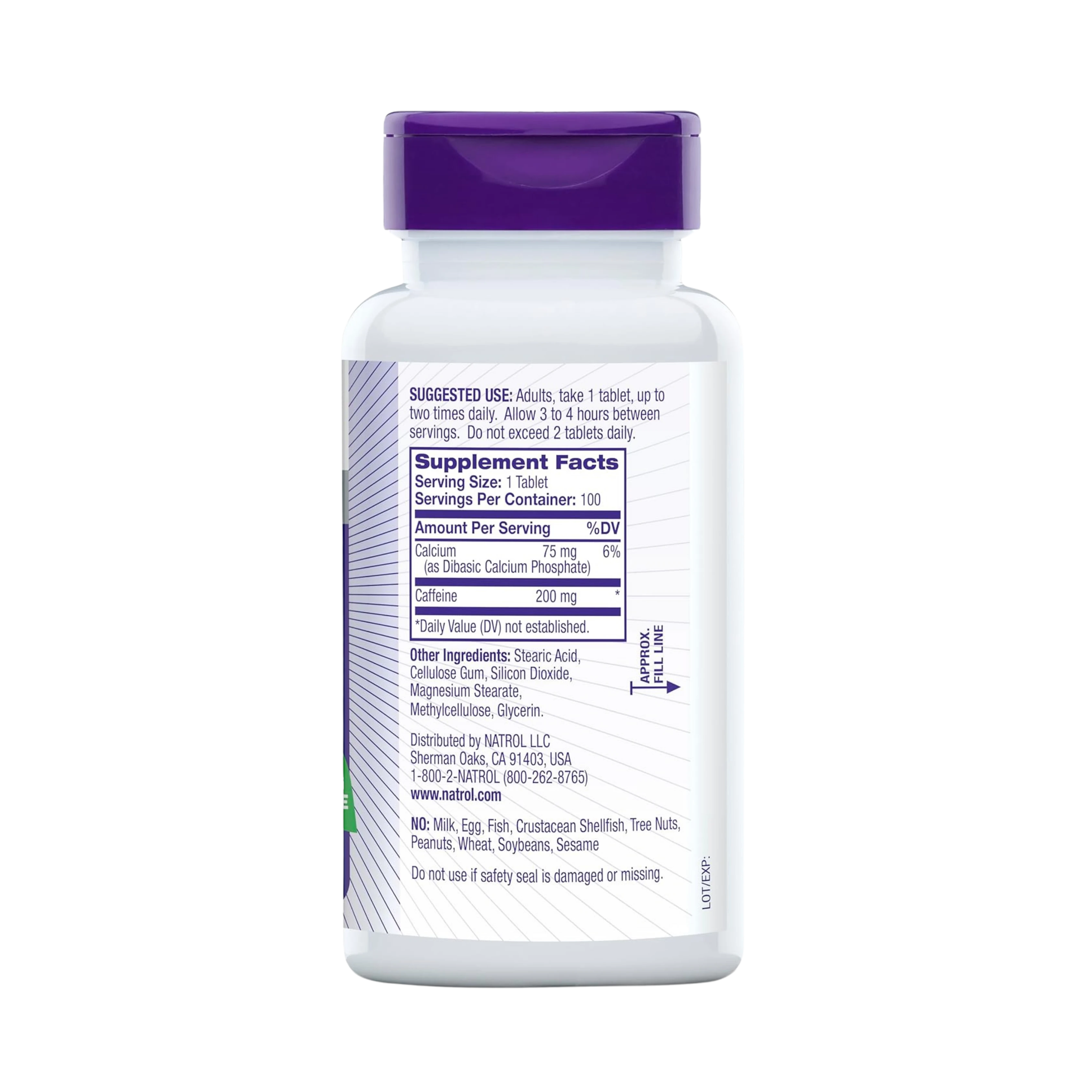 Natrol, High Caffeine, 200 mg, 100 Tablets