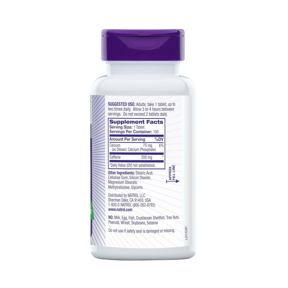 Natrol, High Caffeine, 200 mg, 100 Tablets