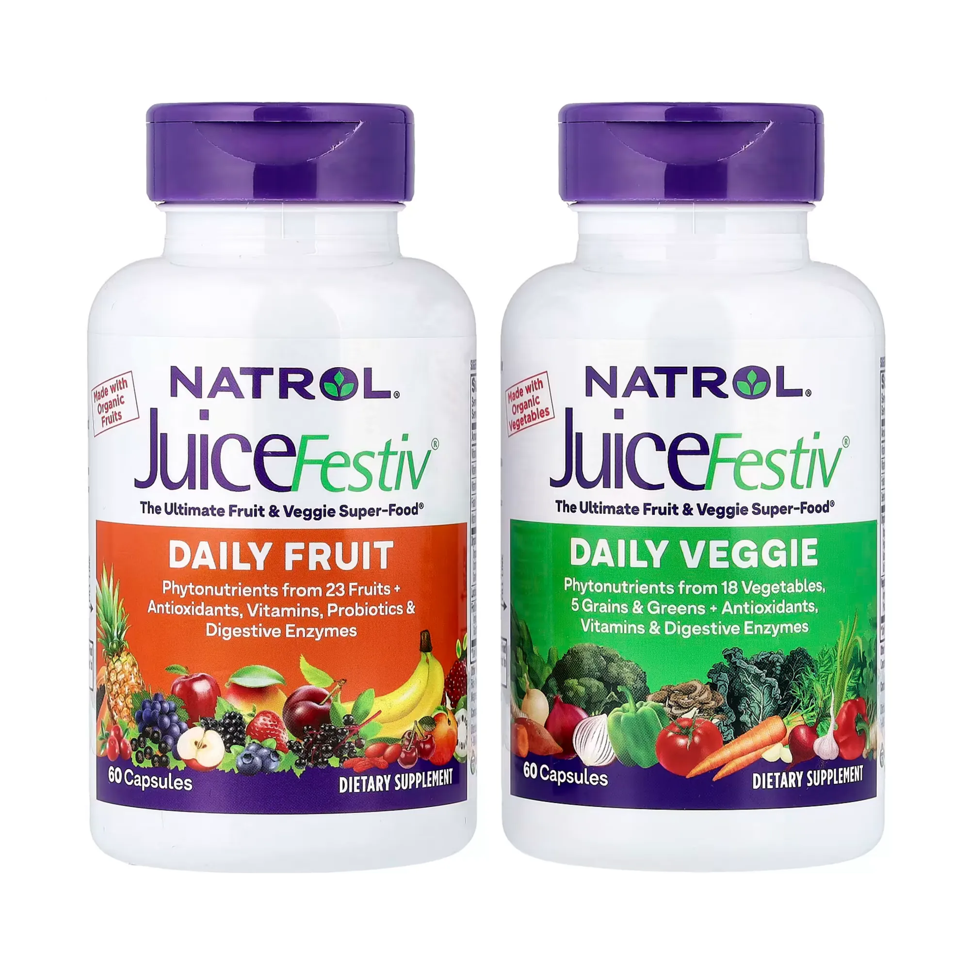 Natrol, JuiceFestiv, 2 Bottles, 60 Capsules Each