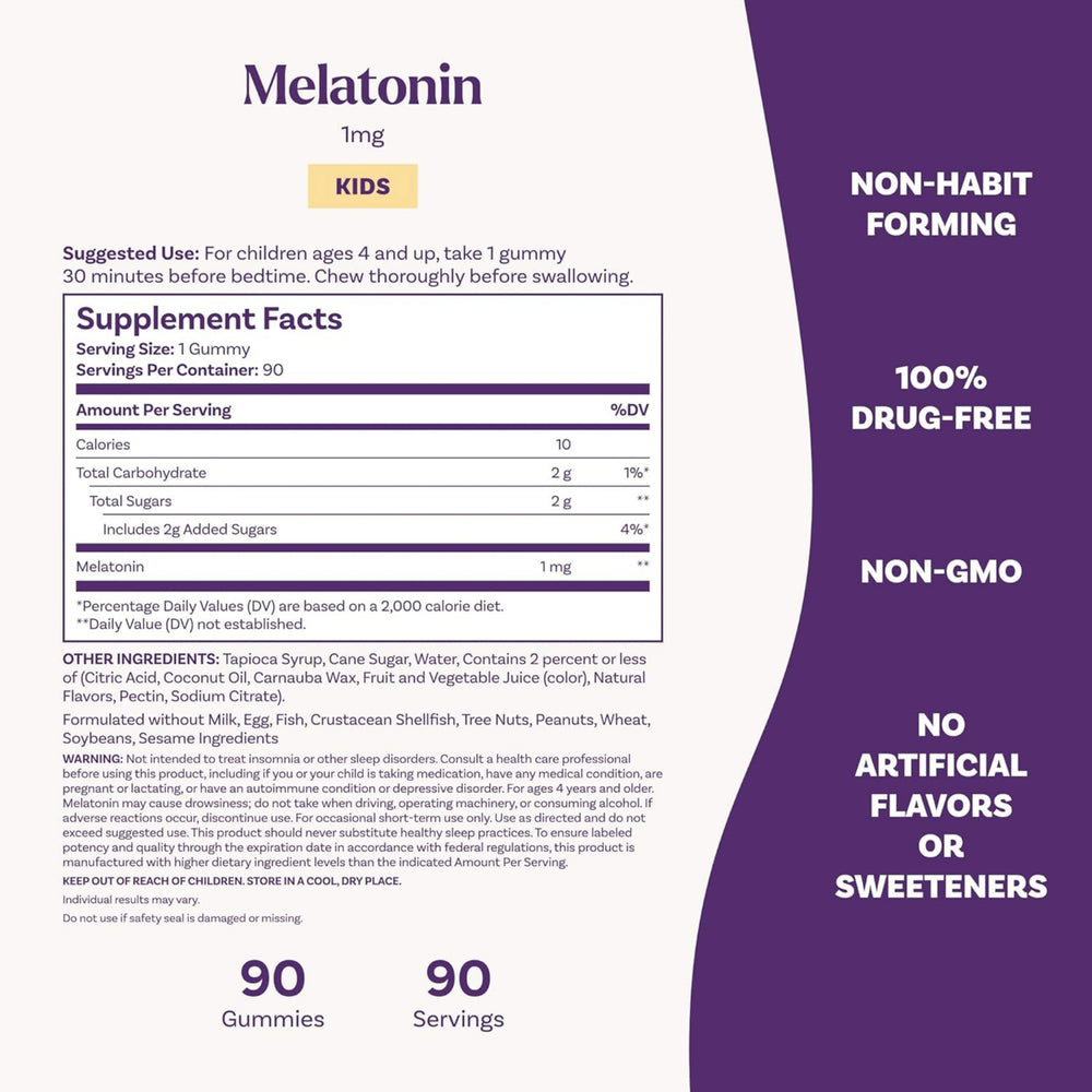 Natrol, Kids Melatonin 1mg,  90 Gummies