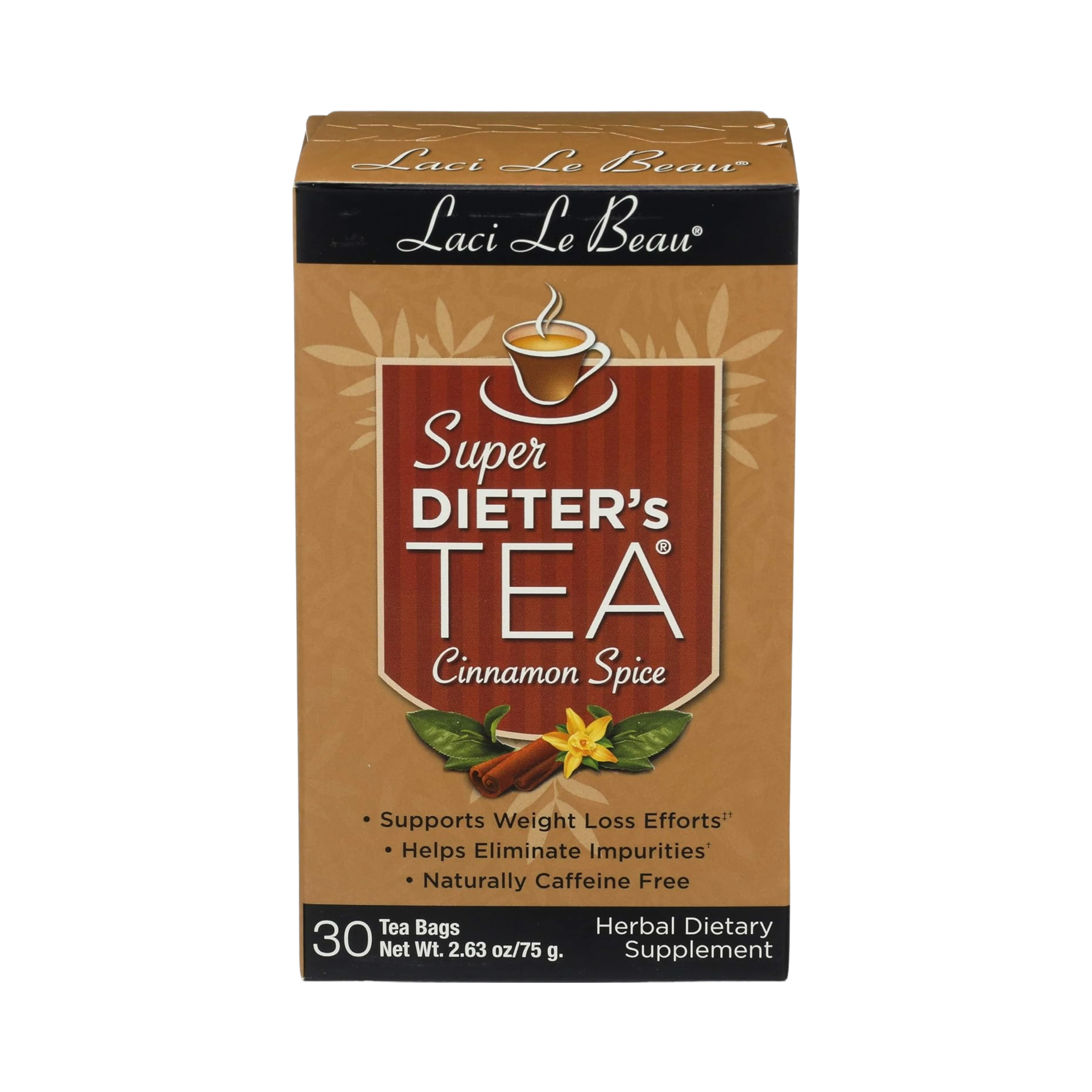 Natrol, Laci Le Beau Super Dieter's Tea Cinnamon Spice, 30 Tea Bags