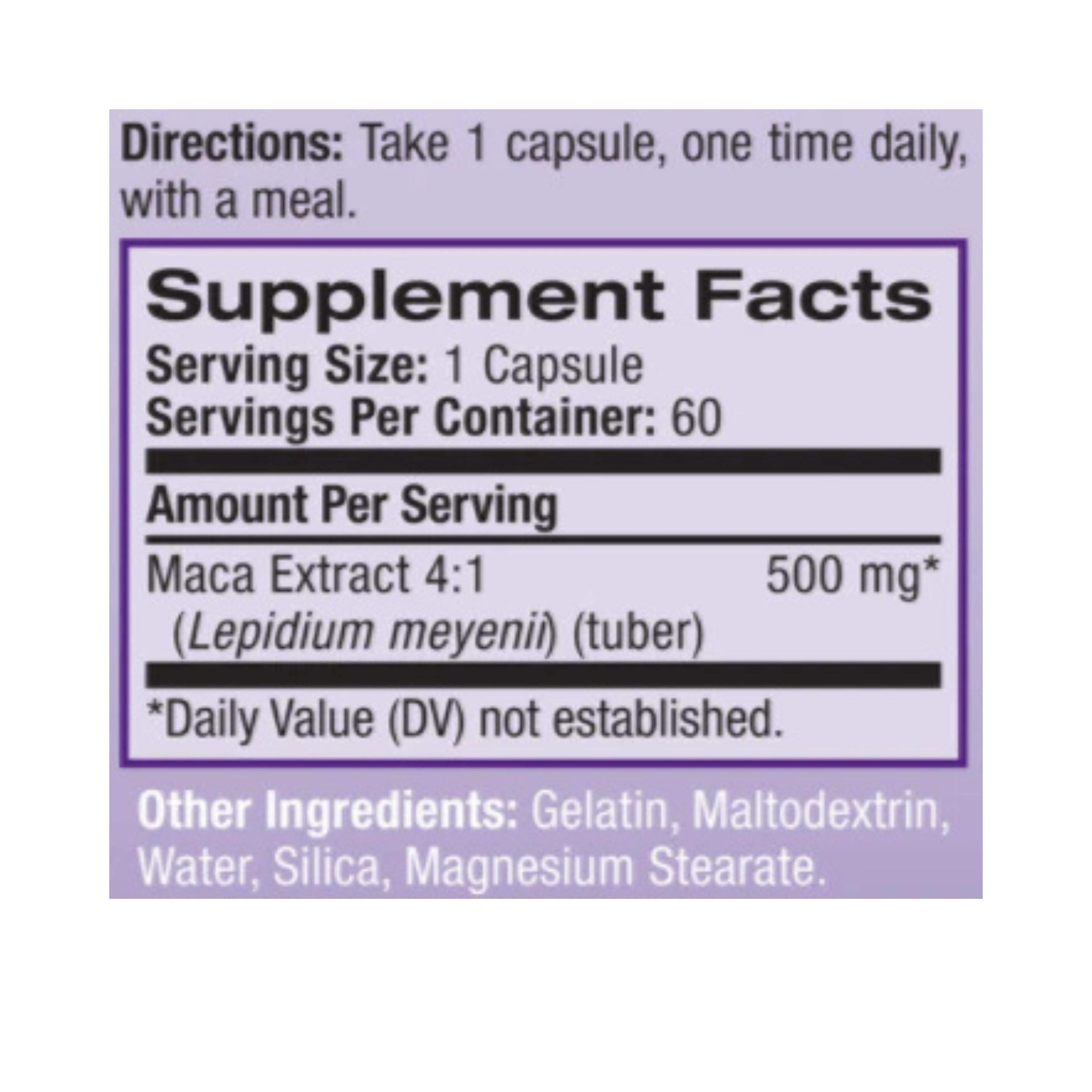 Natrol Maca 500mg Capsules, 60 Capsules