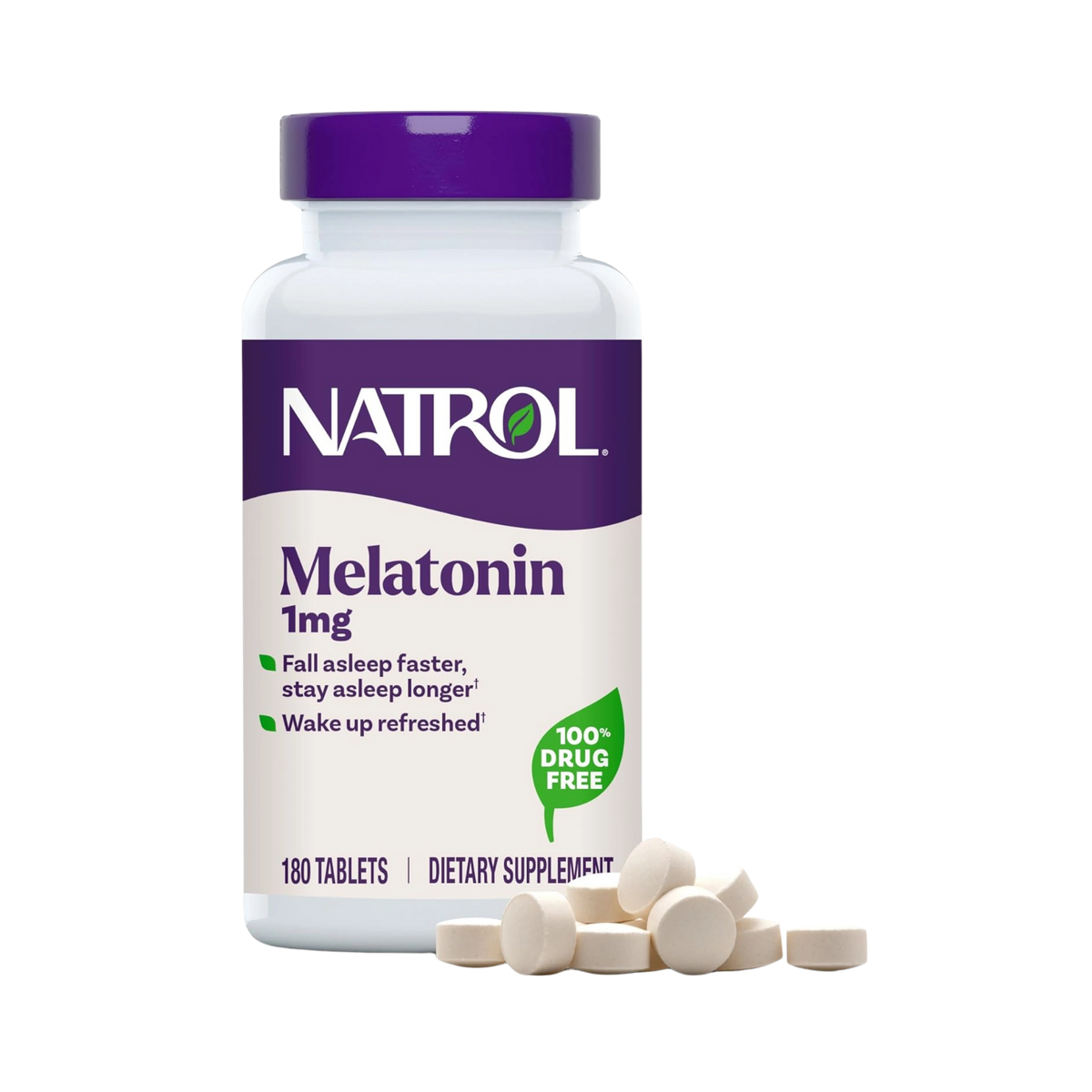 Natrol, Melatonin, 1 mg, 180 Tablets