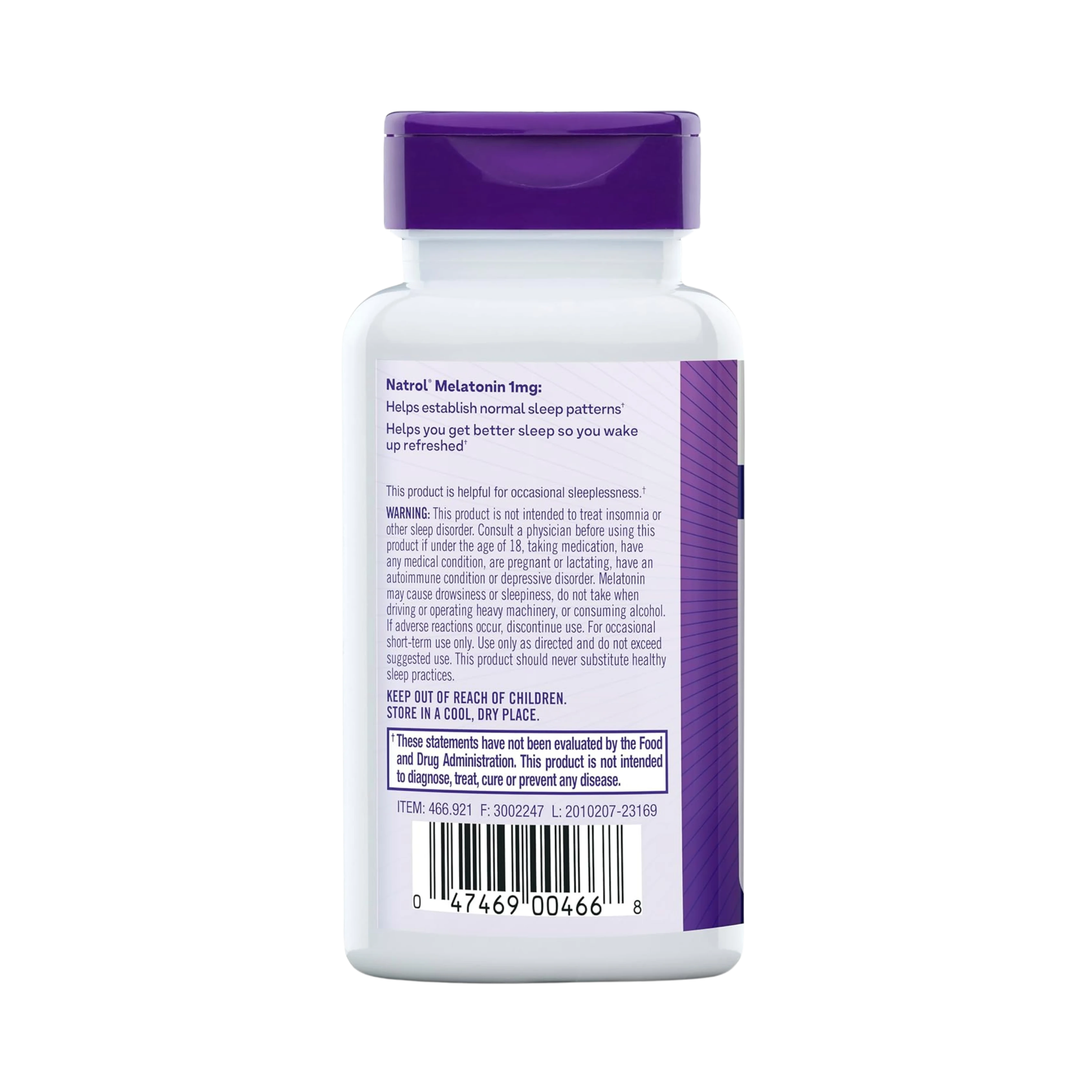 Natrol, Melatonin, 1 mg, 180 Tablets