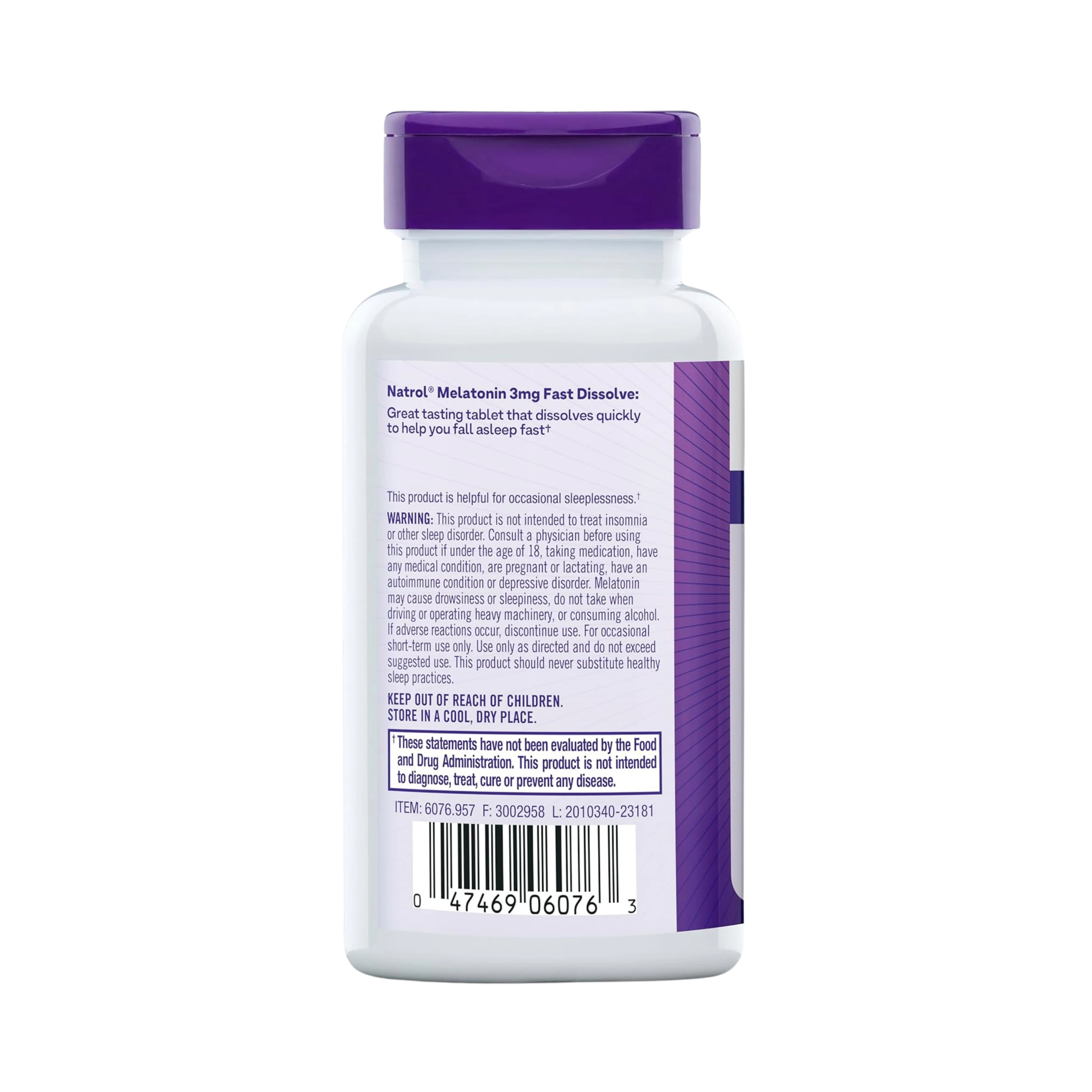 Natrol, Melatonin, Fast Dissolve, Strawberry, 3 mg, 90 Tablets