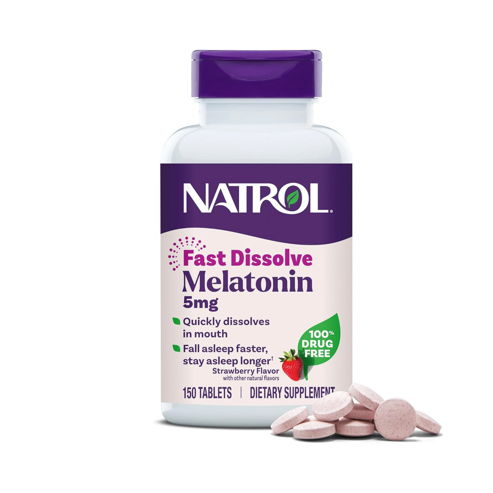 Natrol, Melatonin, Fast Dissolve, Strawberry, 5 mg, 150 Tablets