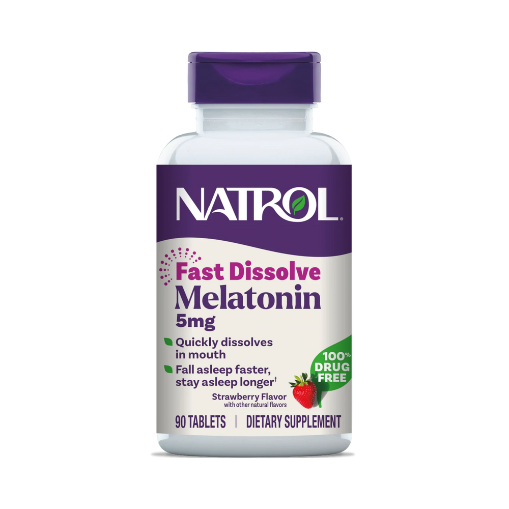 Natrol, Melatonin, Fast Dissolve, Strawberry, 5 mg, 90 Tablets