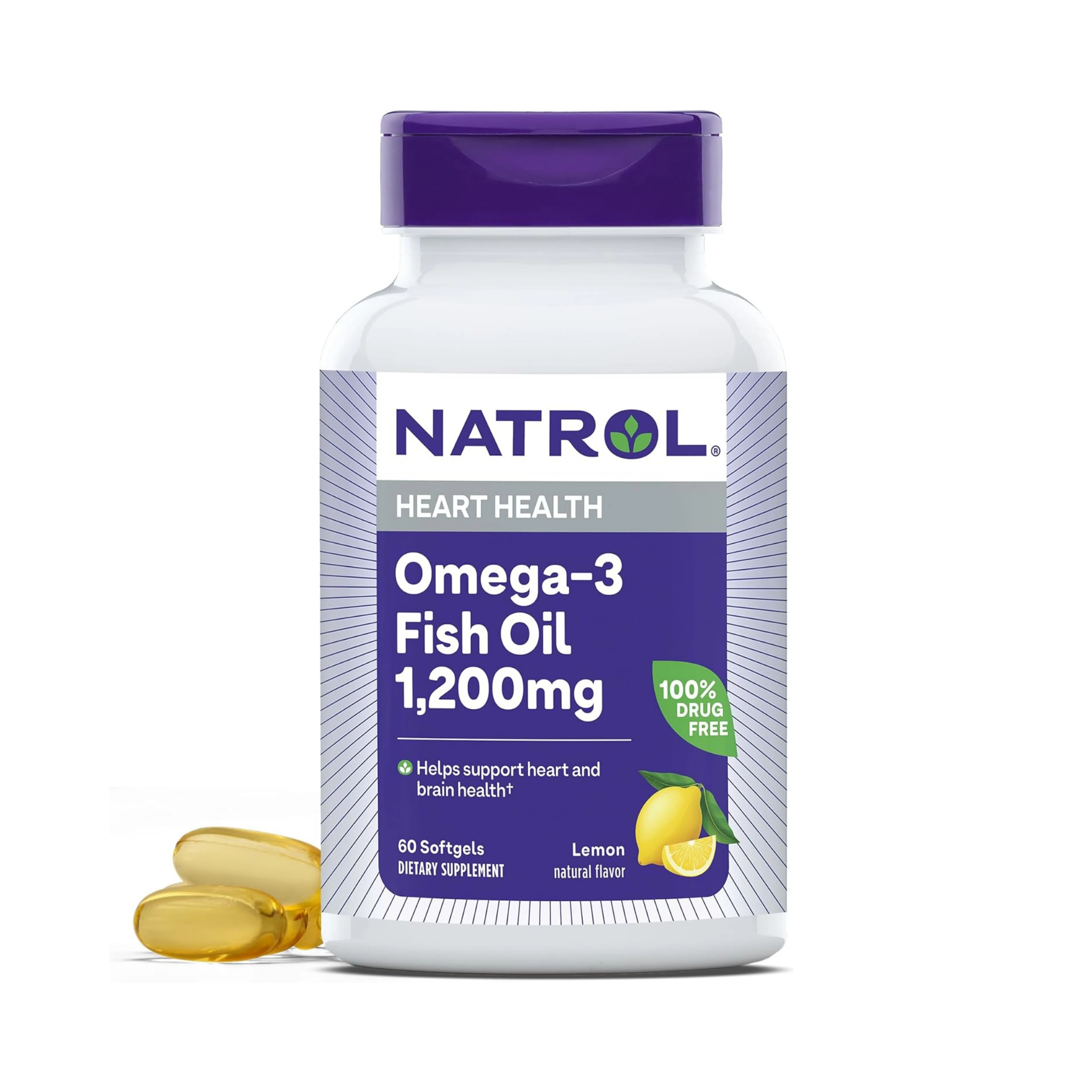 Natrol, Omega-3, 1200 mg Fish Oil, 60 Softgels