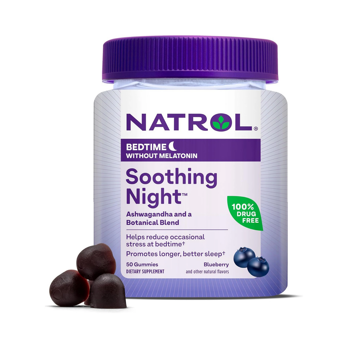 Natrol, Soothing Night, Bedtime Without Melatonin, 50 Gummies