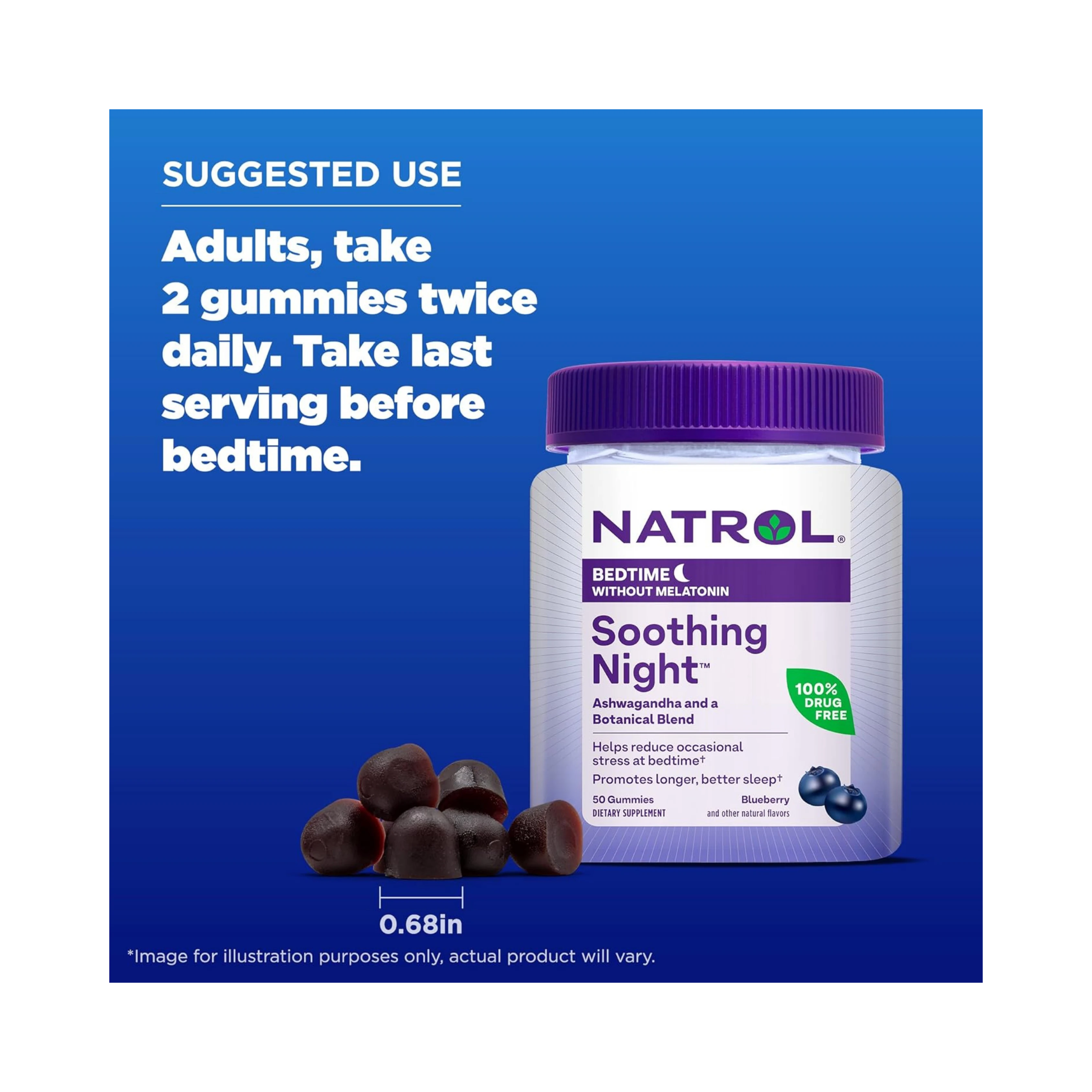 Natrol, Soothing Night, Bedtime Without Melatonin, 50 Gummies