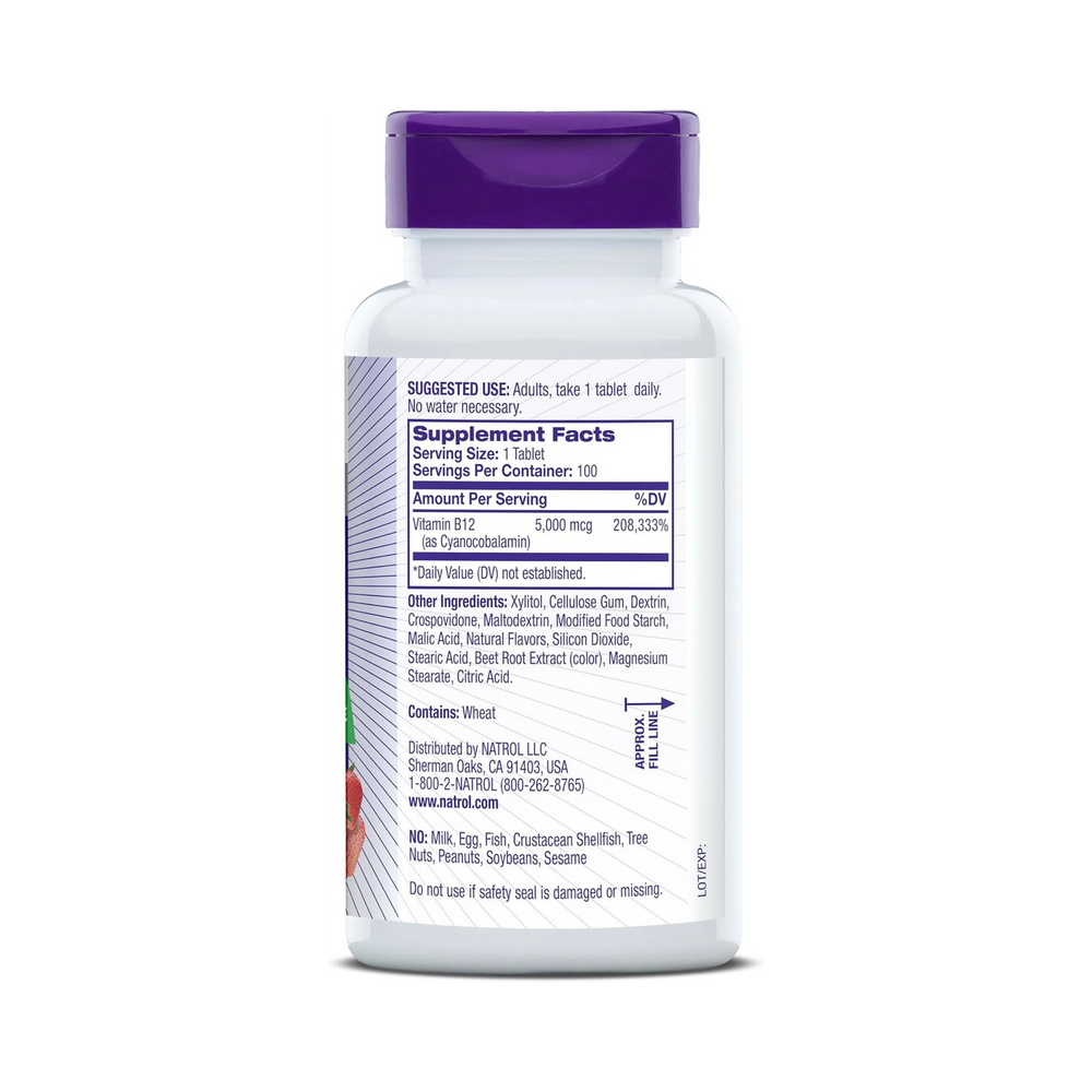 Natrol, Vitamin B12 5,000 mcg, Fast Dissolve, 100 Tablets