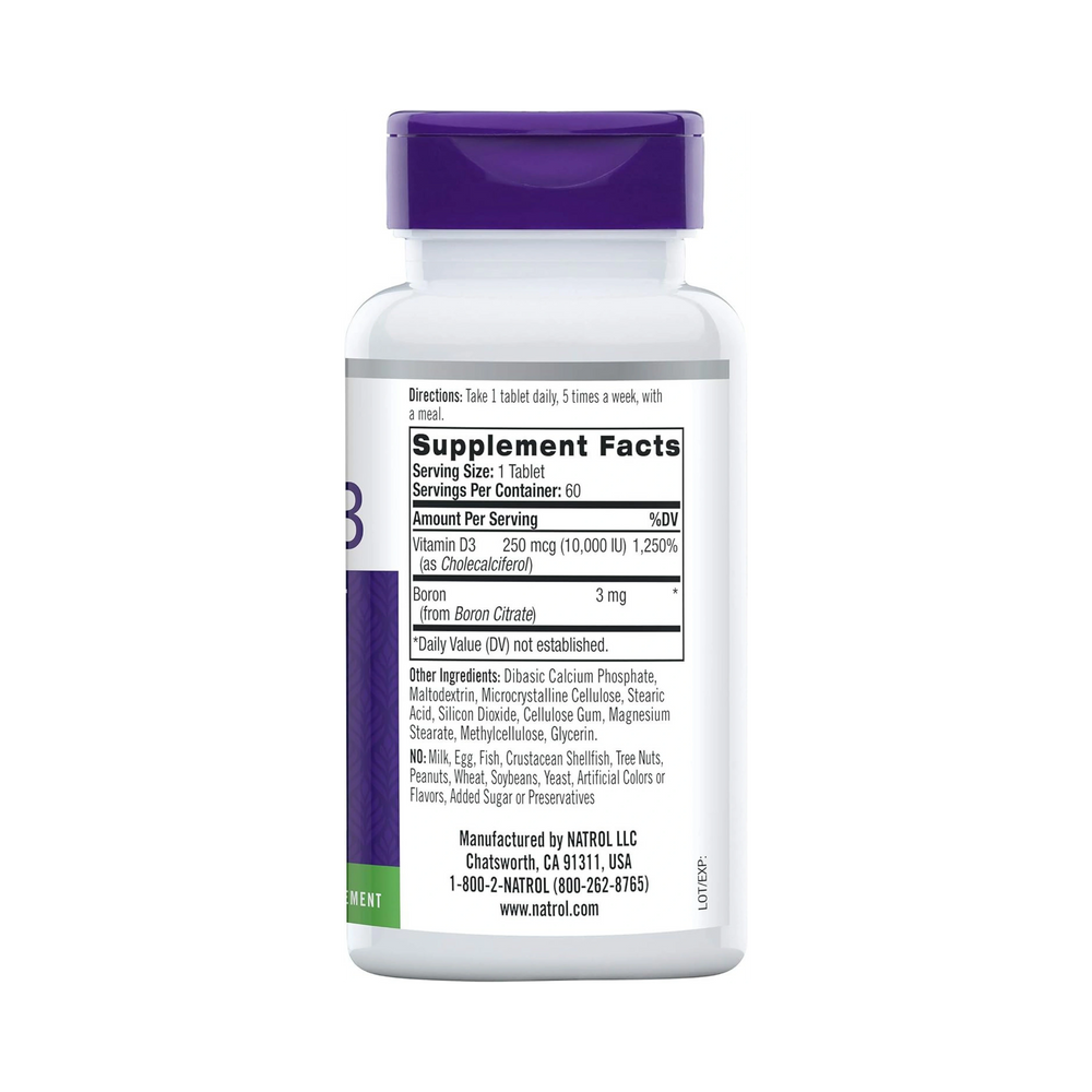 Natrol, Vitamin D3, 10,000 IU Tablets