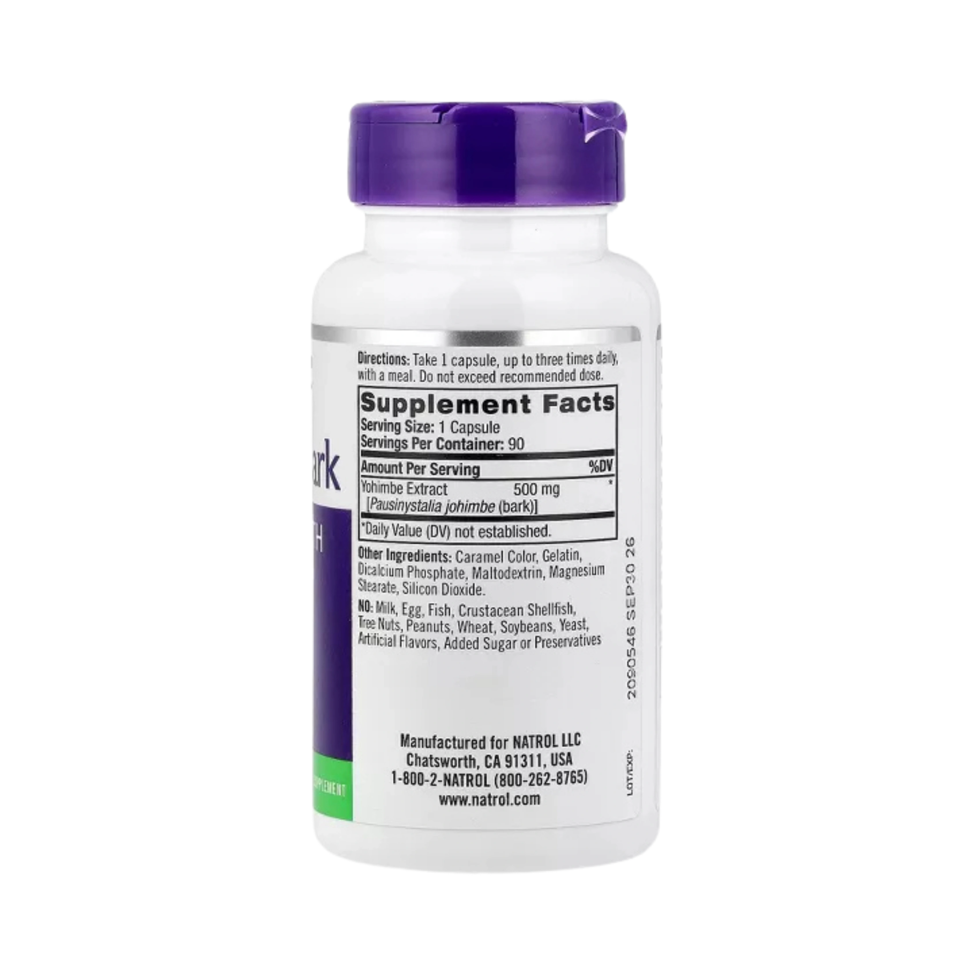Natrol, Yohimbe Bark, 500 mg, 90 Capsules