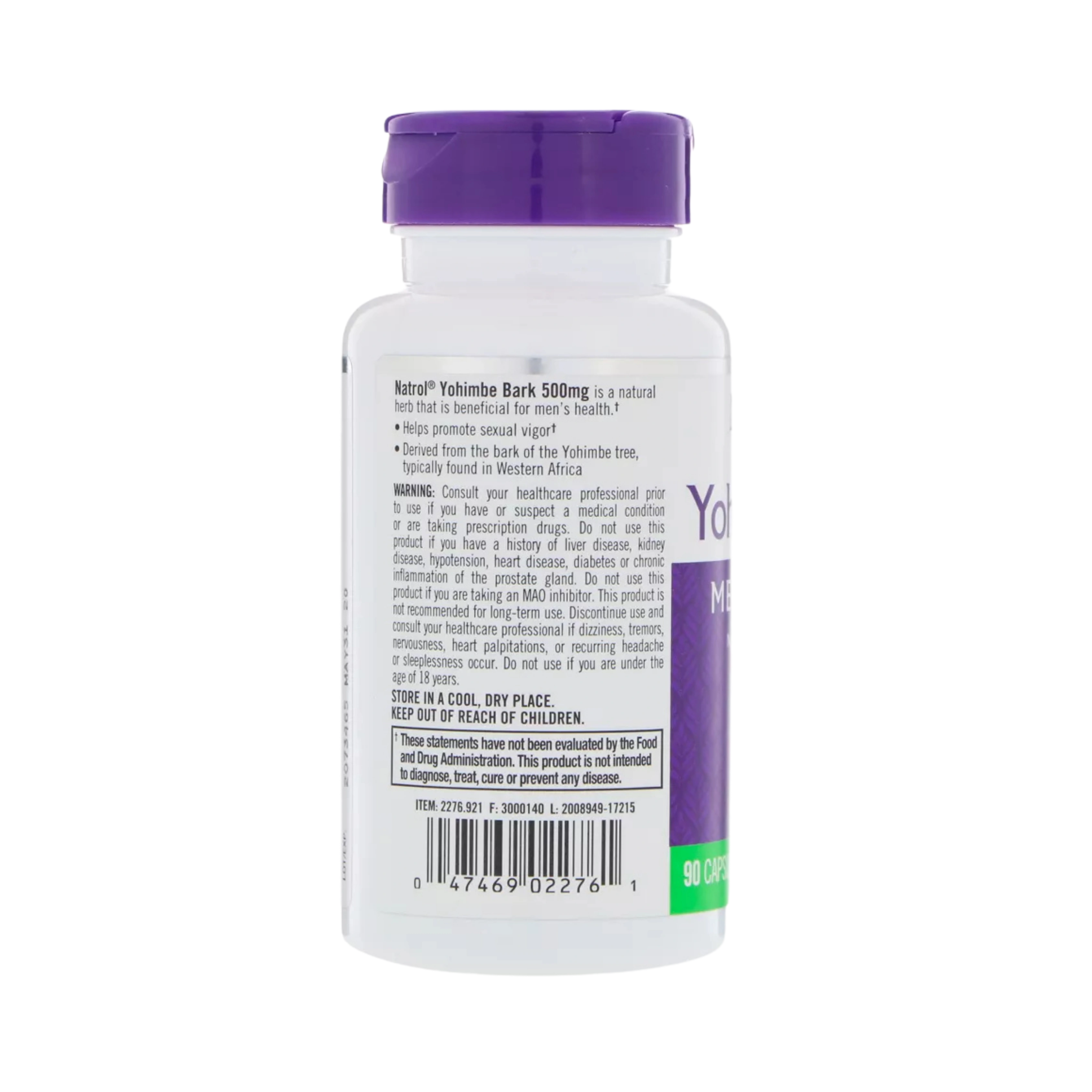 Natrol, Yohimbe Bark, 500 mg, 90 Capsules