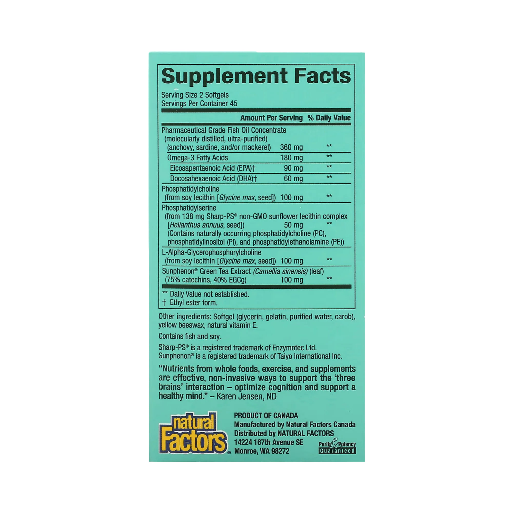 Natural Factors, 3 Brains, Higher Thoughts, 90 Softgels