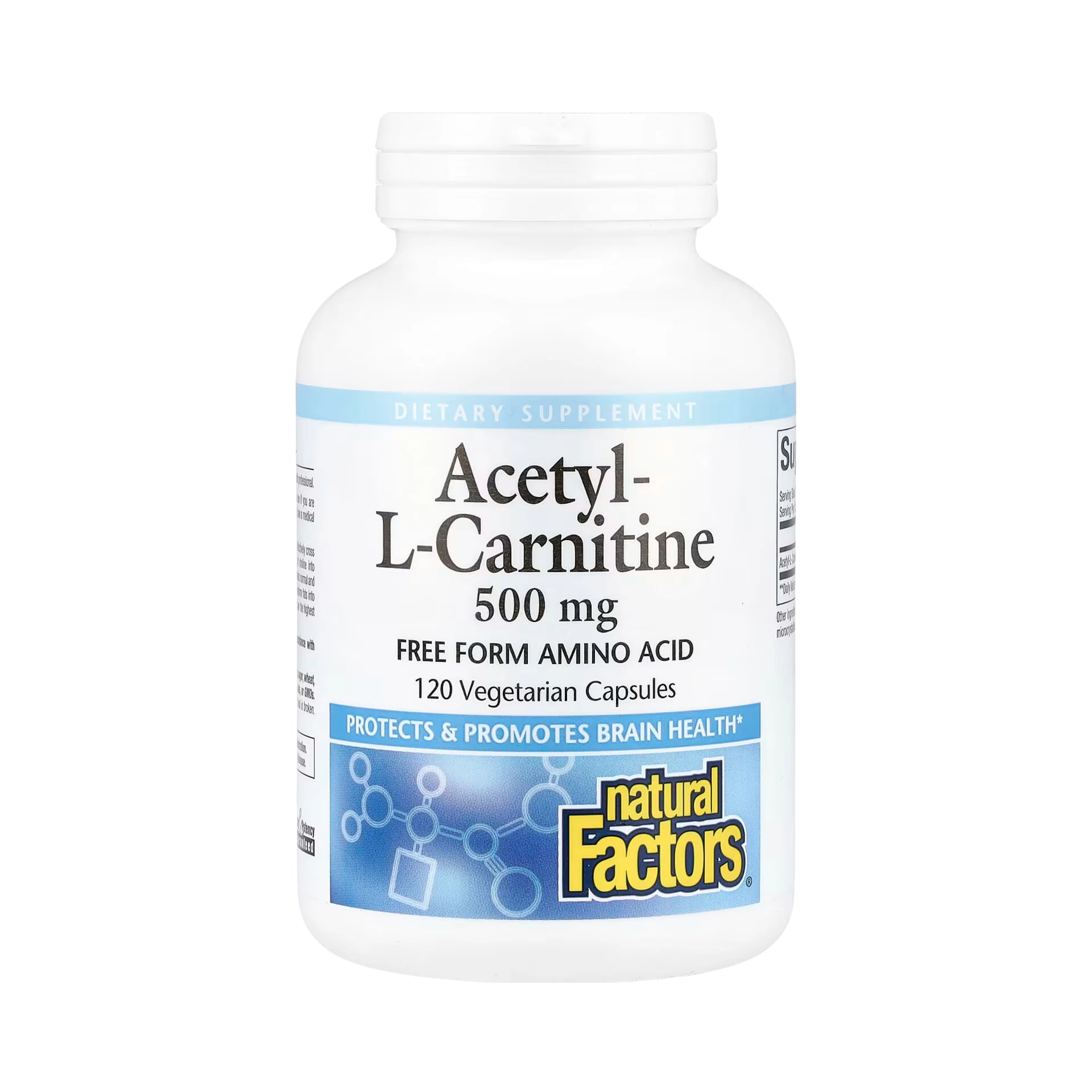 Natural Factors, Acetyl-L-Carnitine, 500 Mg, 120 Vegetarian Capsules