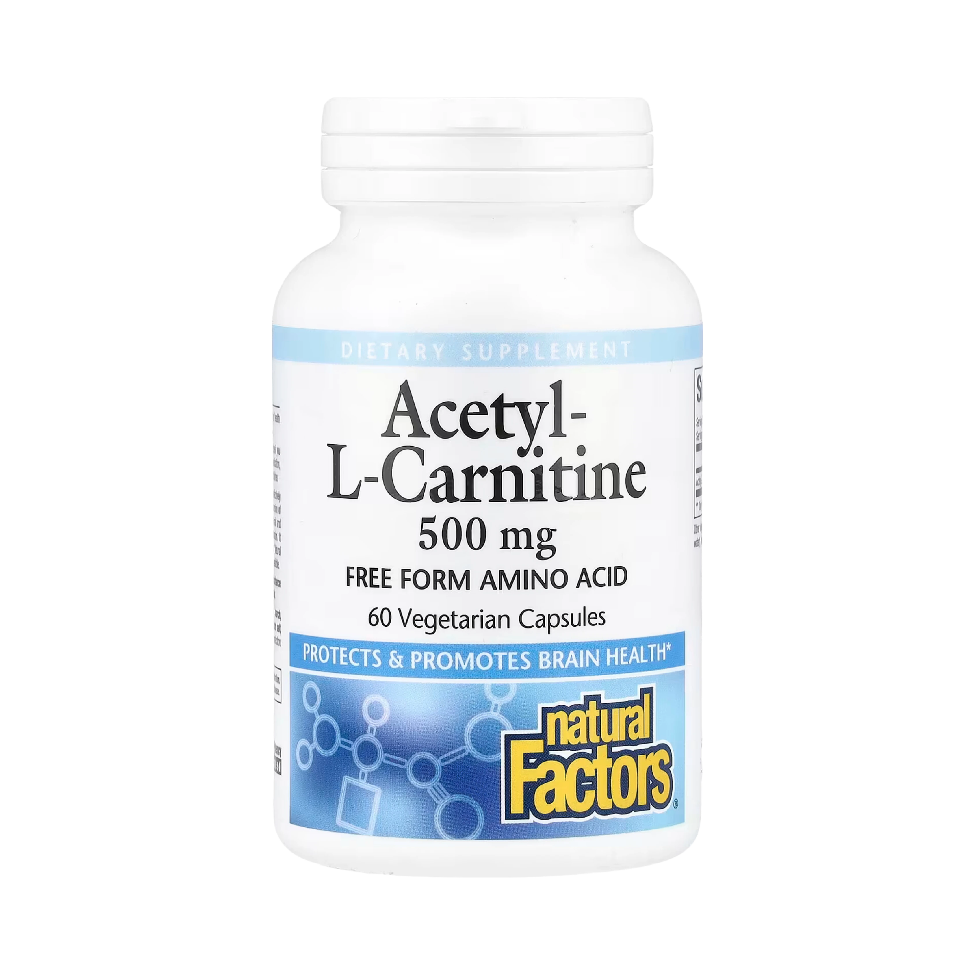 Natural Factors, Acetyl-L-Carnitine, 500 Mg, 60 Vegetarian Capsules