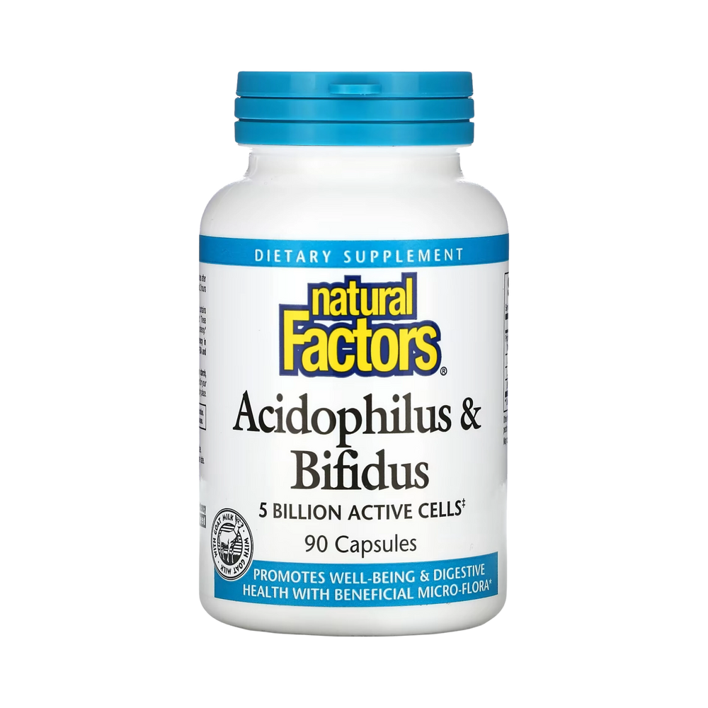 Natural Factors, Acidophilus & Bifidus, 5 Billion, 90 Capsules