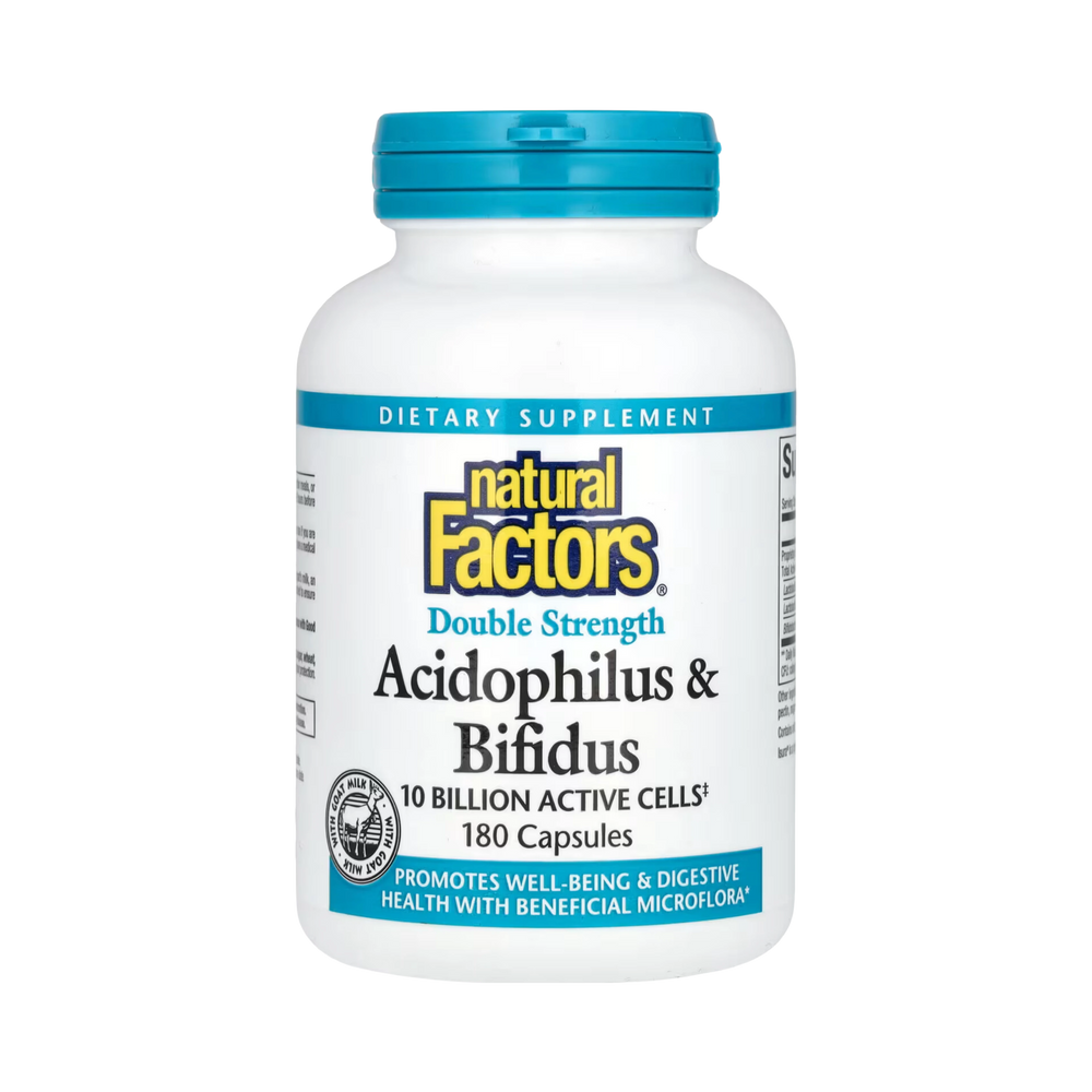 Natural Factors, Acidophilus & Bifidus, Double Strength, 10 Billion, 180 Capsules