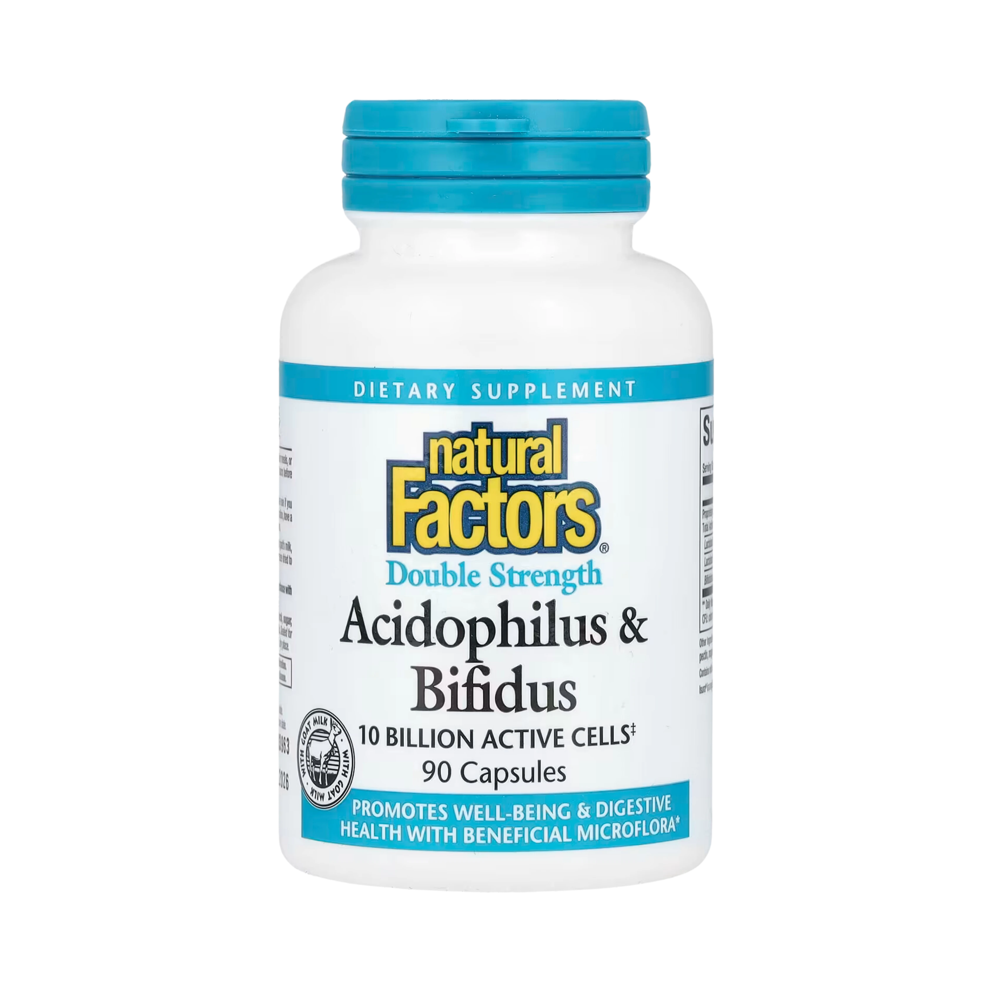 Natural Factors, Acidophilus & Bifidus, Double Strength, 10 Billion CFU, 90 Capsules