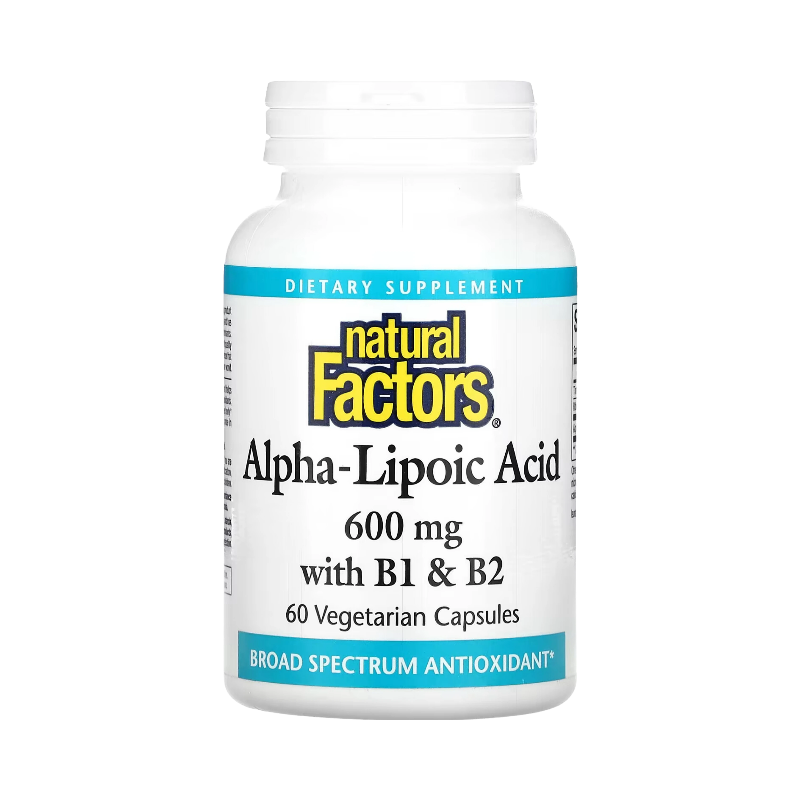 Natural Factors, Alpha-Lipoic Acid with B1 & B2, 600 Mg, 60 Vegetarian Capsules
